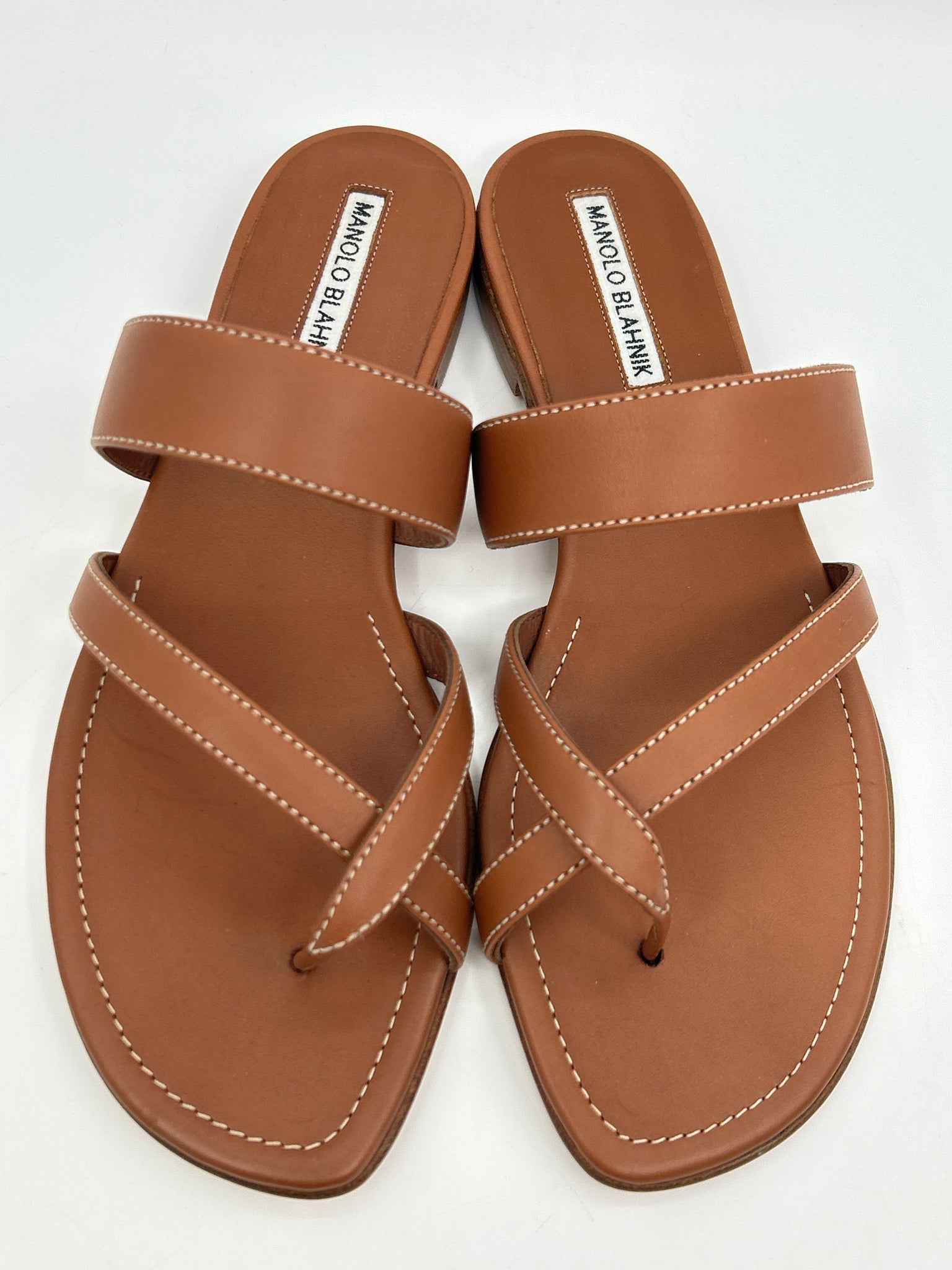 MANOLO BLAHNIK Size 38.5 Brown Women Sandal