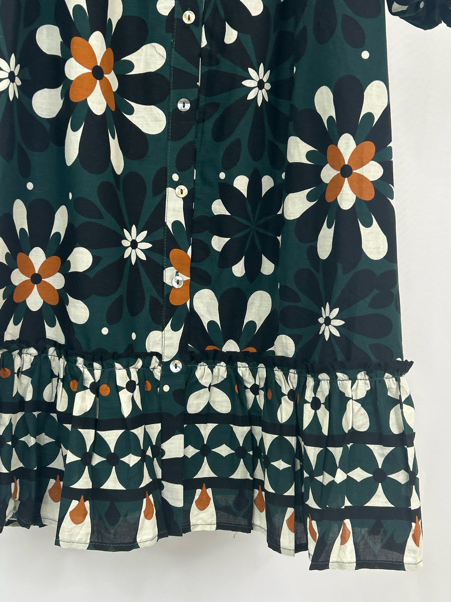 J. MARIE Size M Green Floral Women Dress