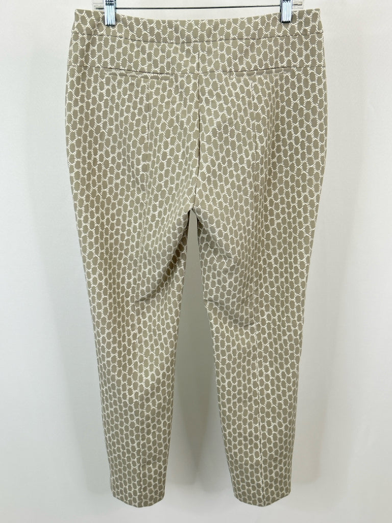ADRIANNA PAPELL Size 10 Gray print Women's Pants