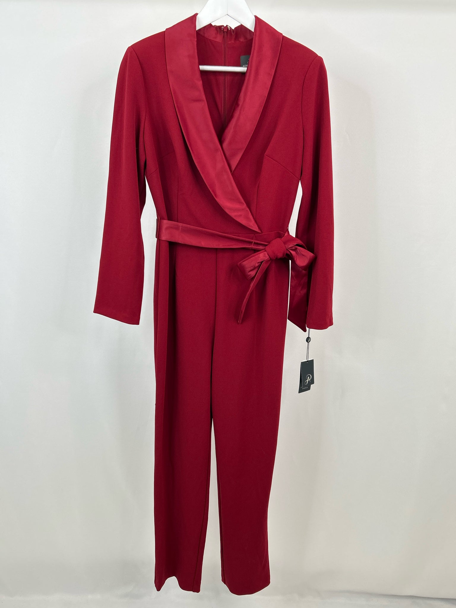 ADRIANNA PAPELL Size 10 Dark Red Women Jumpsuit NWT