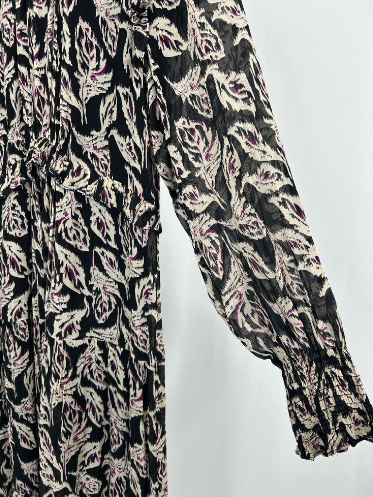 ba&sh Size S Black Print Women's Dress