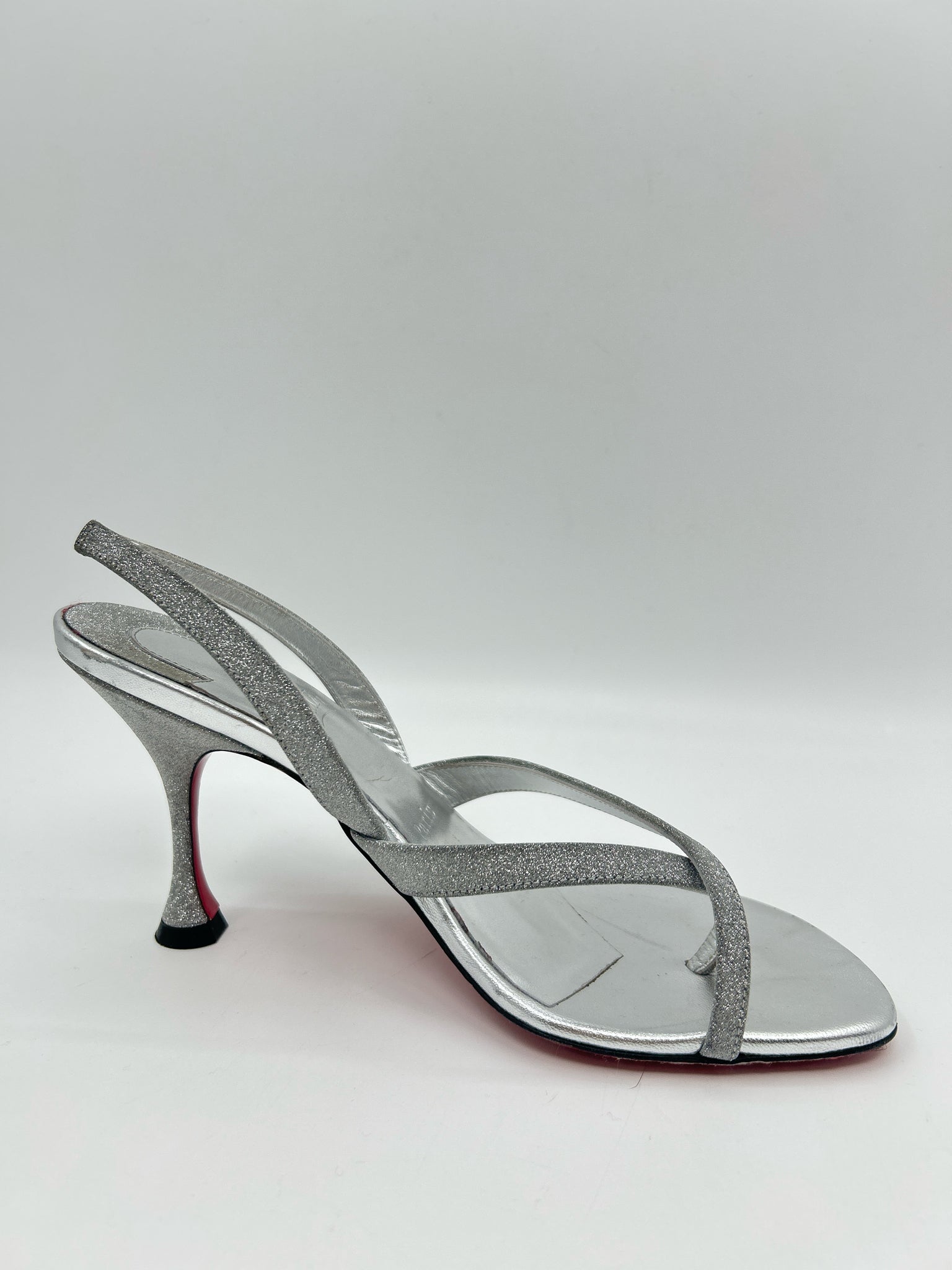 CHRISTIAN LOUBOUTIN Size 38 Silver Women Sandal