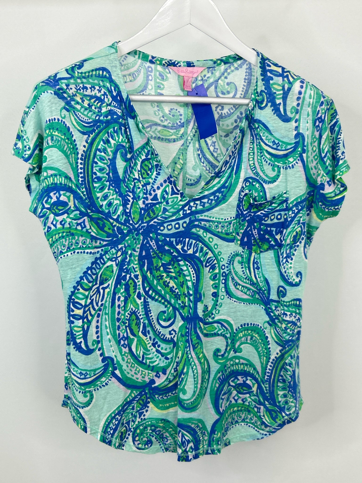 LILLY PULITZER Size S Blue & Green Women Shirt