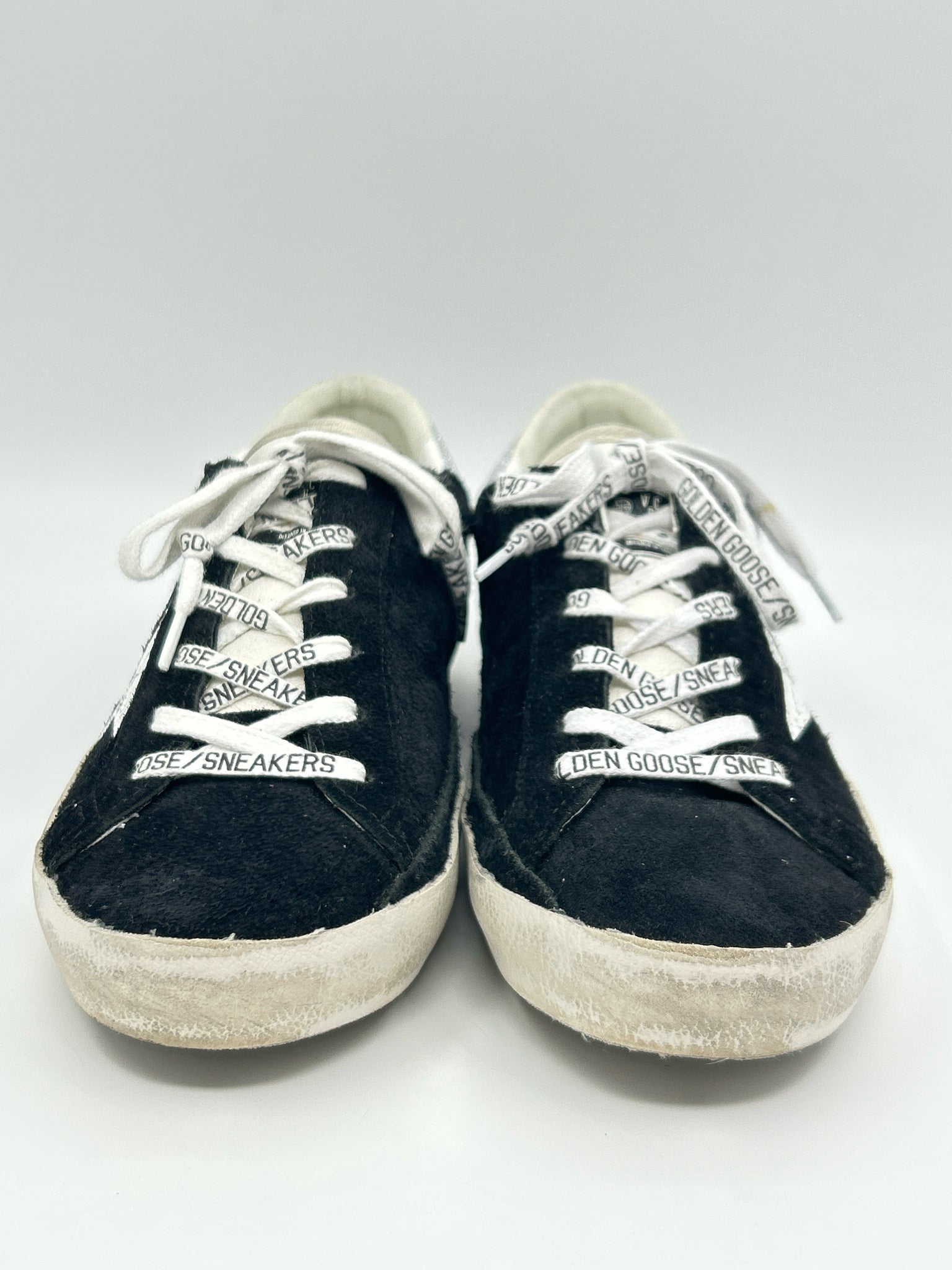 GOLDEN GOOSE Size 39/9 Black and White Women Sneakers