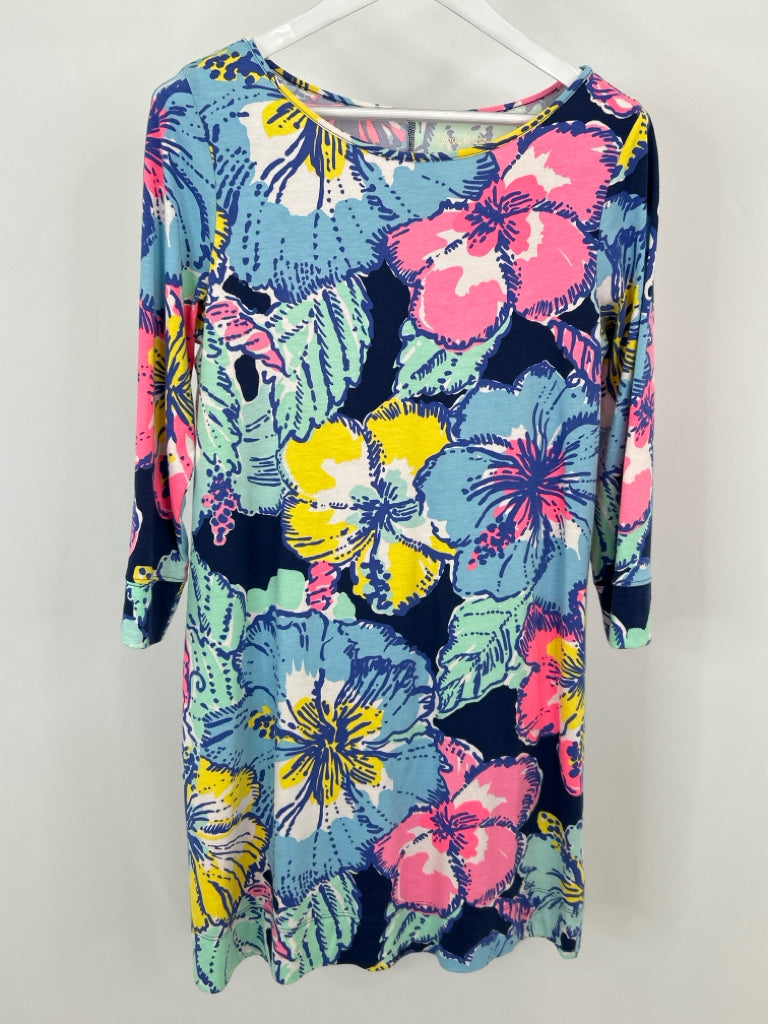 LILLY PULITZER Size L BLUE AND PINK Women's Dress