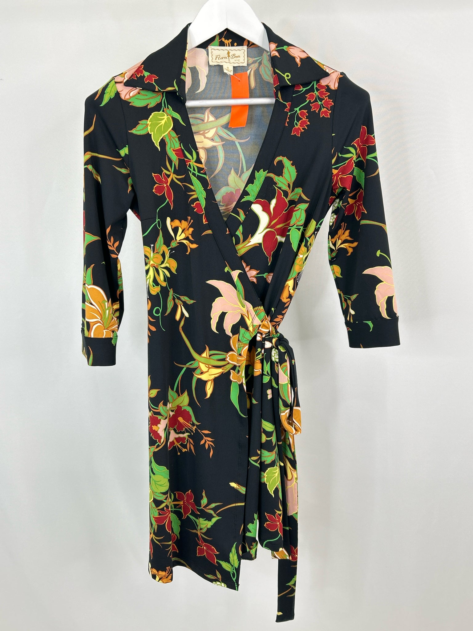 Flora Bea Size S Black Print Women Dress