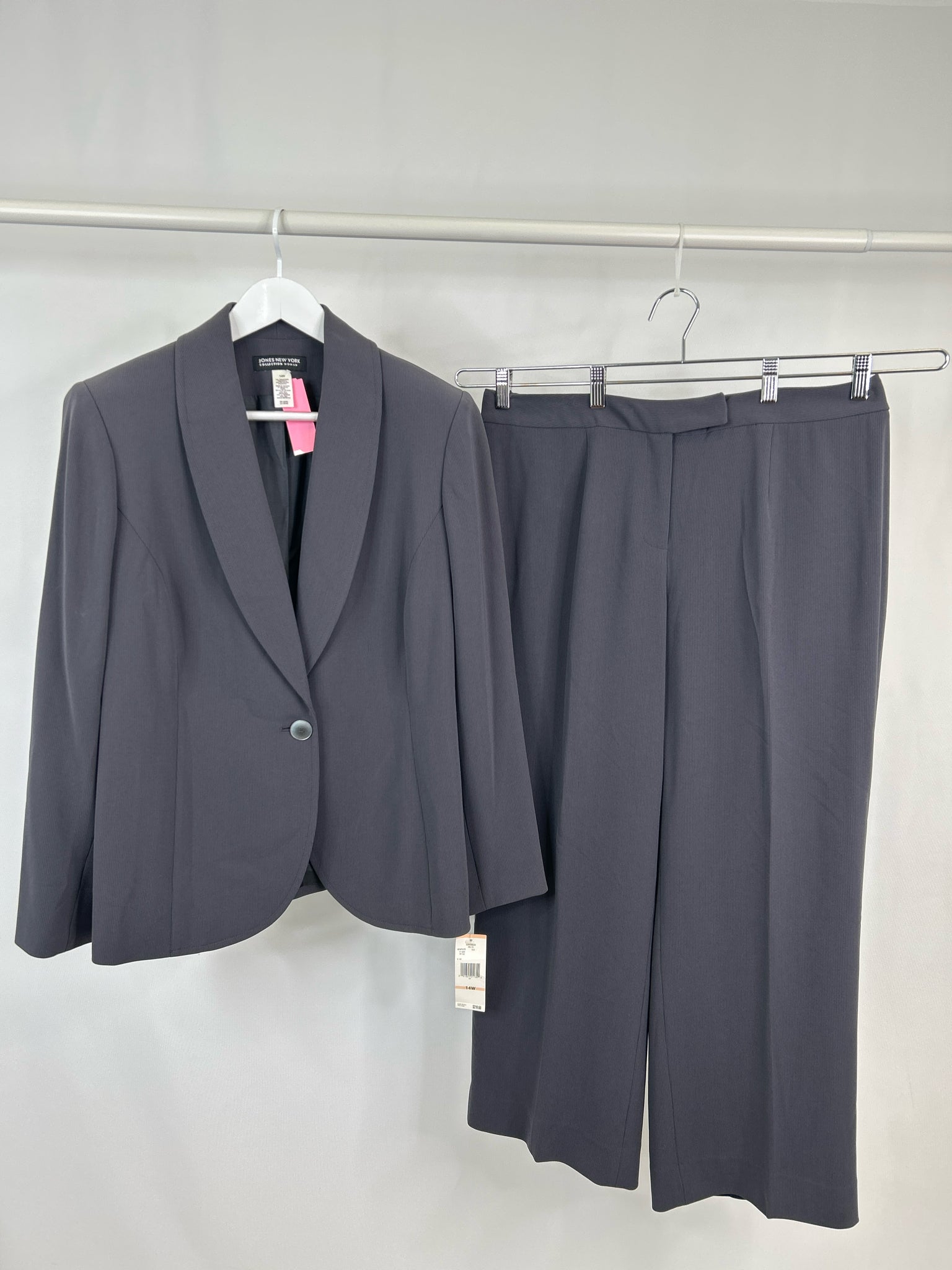 JONES NEW YORK Size 14W Gray Women 2-Piece w/pants