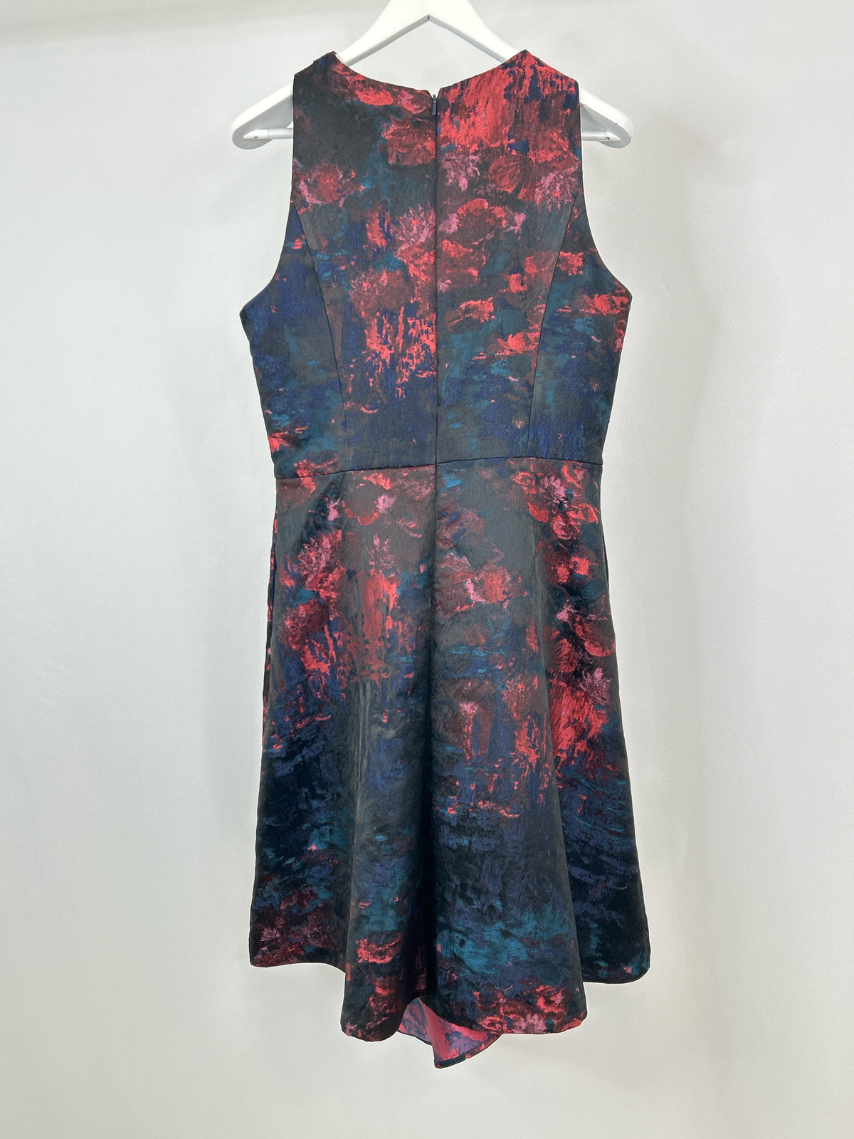 KAY UNGER Size 14 Blue Print Women Dress