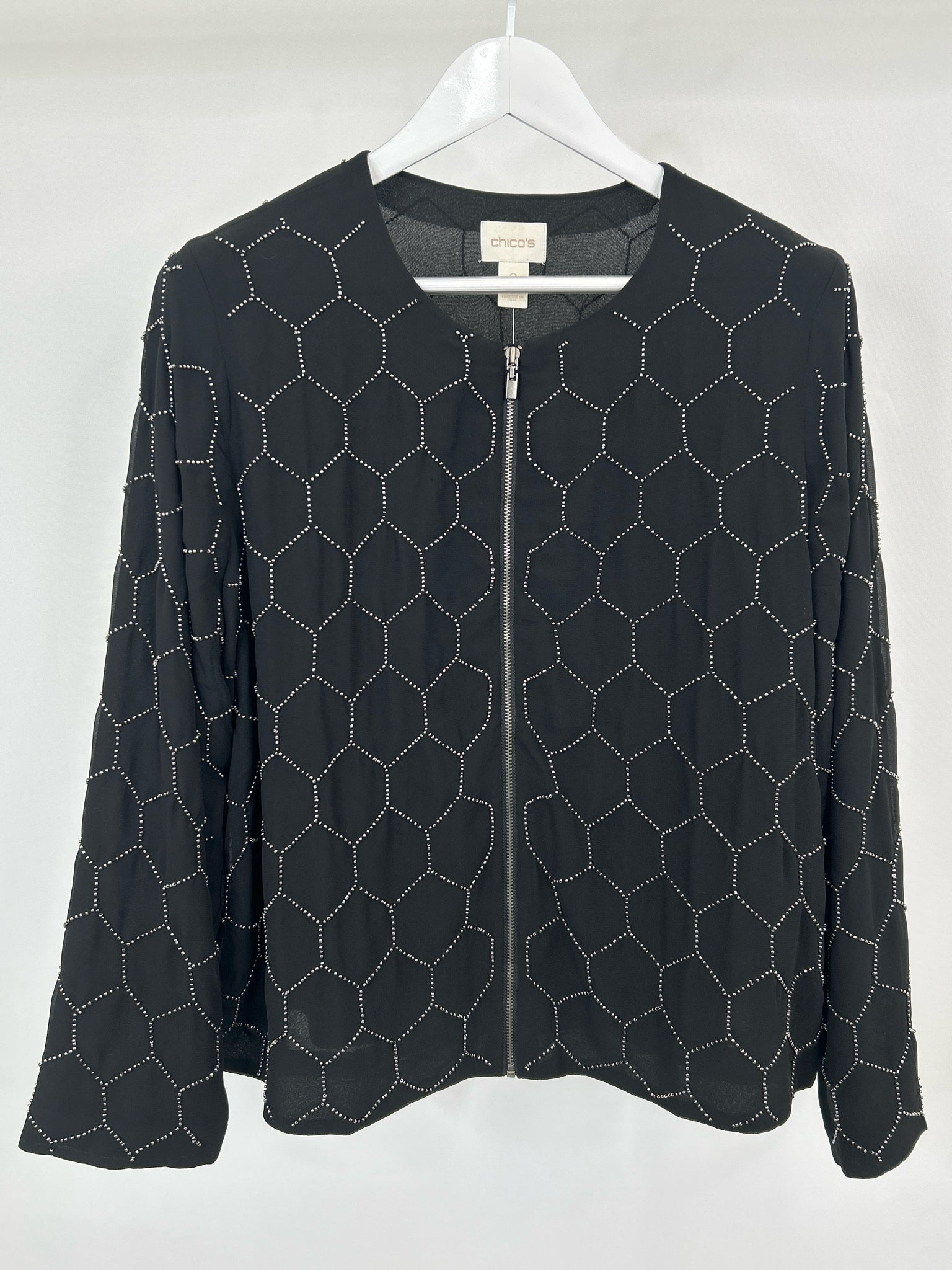 CHICO'S Size 12 Black Women Jacket