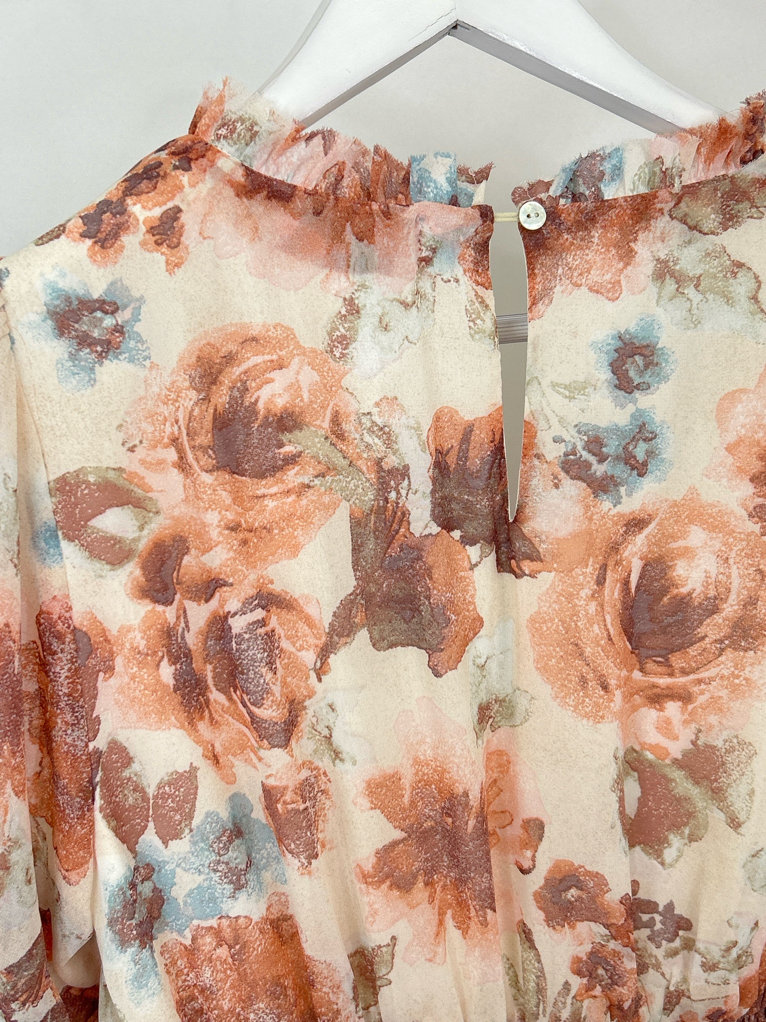 MYSTREE Size L ORANGE FLORAL Women Dress