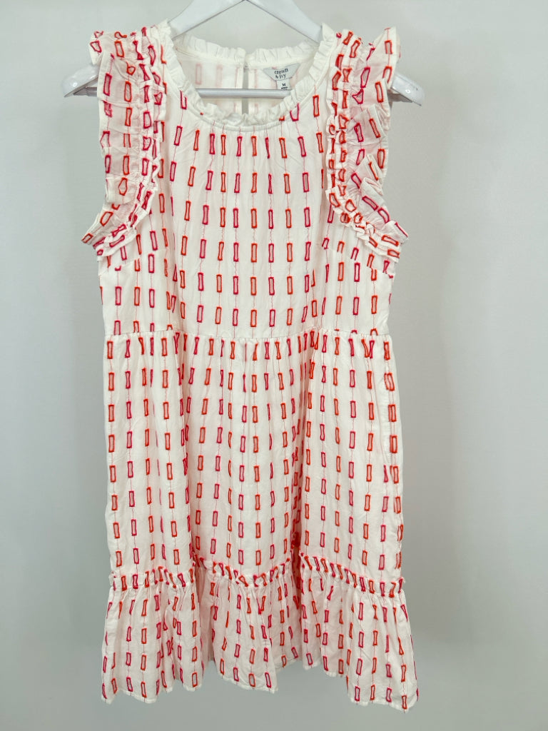 CROWN & IVY Size M WHITE AND ORANGE Women's Dress