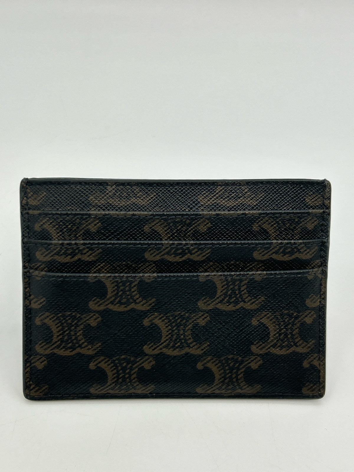 CELINE Brown Print Card Holder