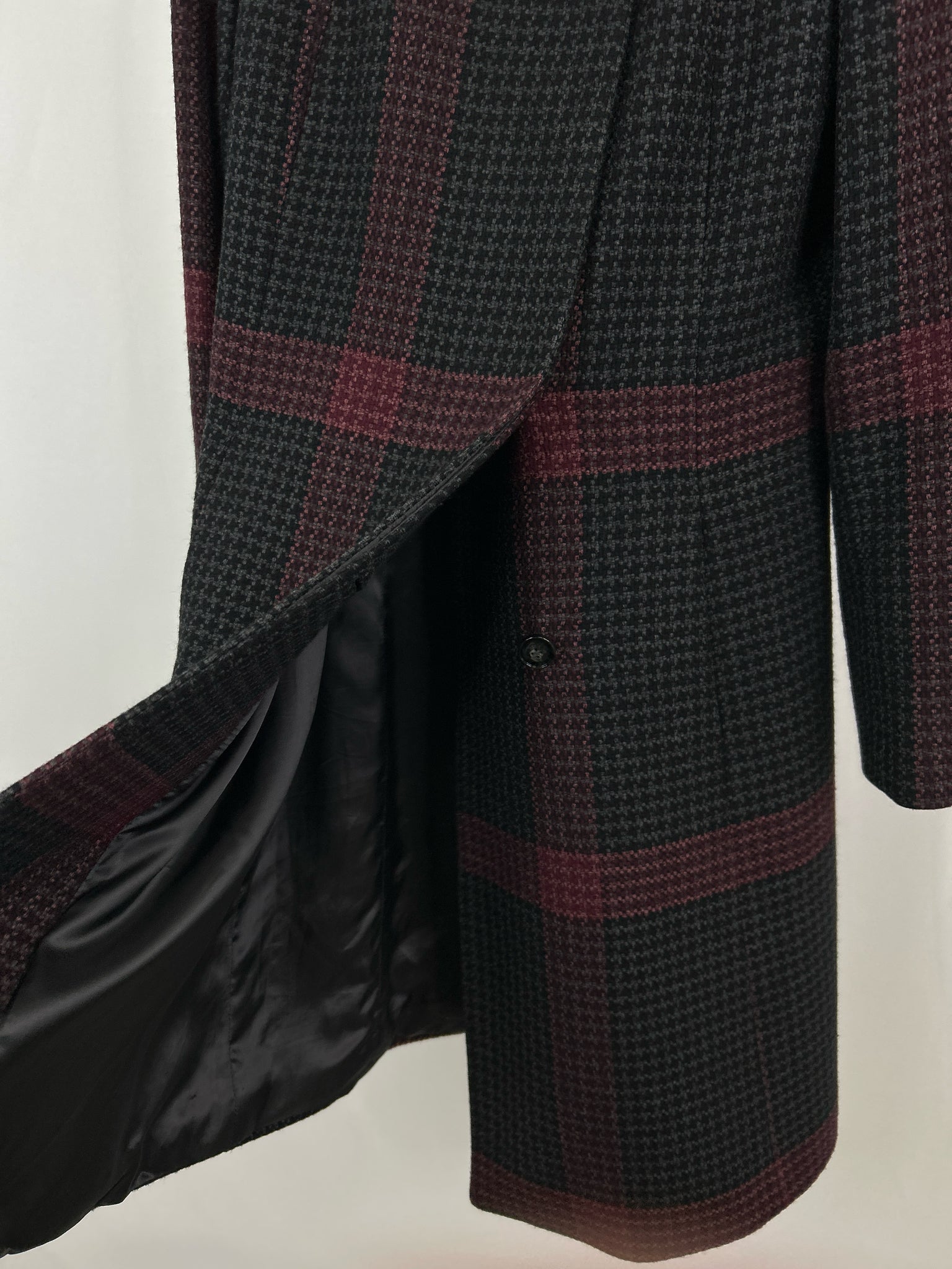 CINZIA ROCCA Size 6 Black Plaid Women Coat
