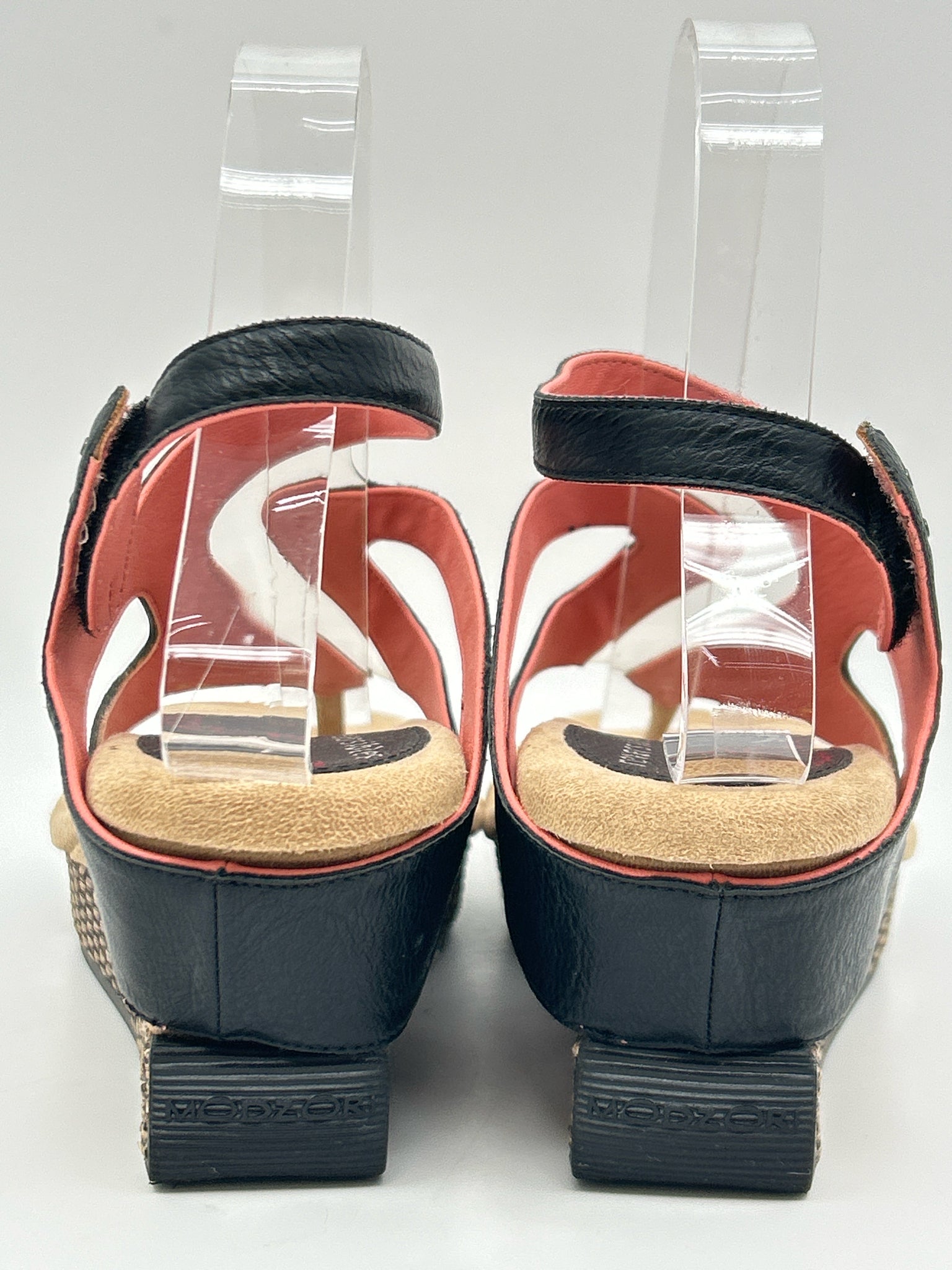 Modzori Size 8 CORAL AND BLACK Women Sandal