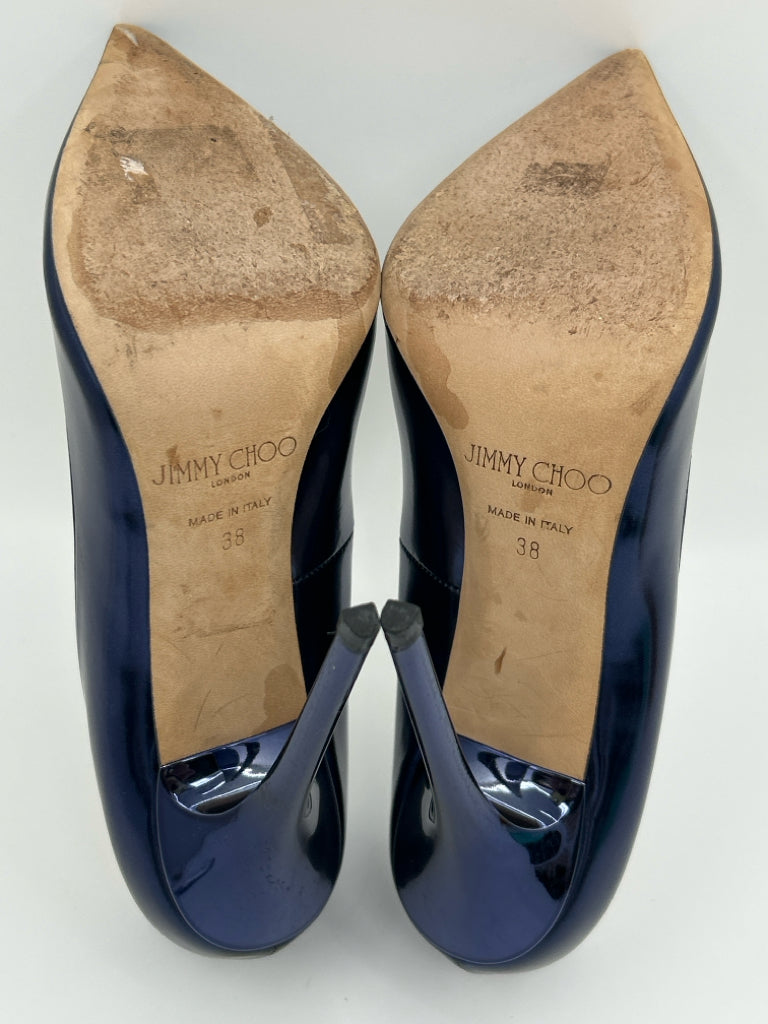 JIMMY CHOO Size 38/8 Blue Women's Pumps