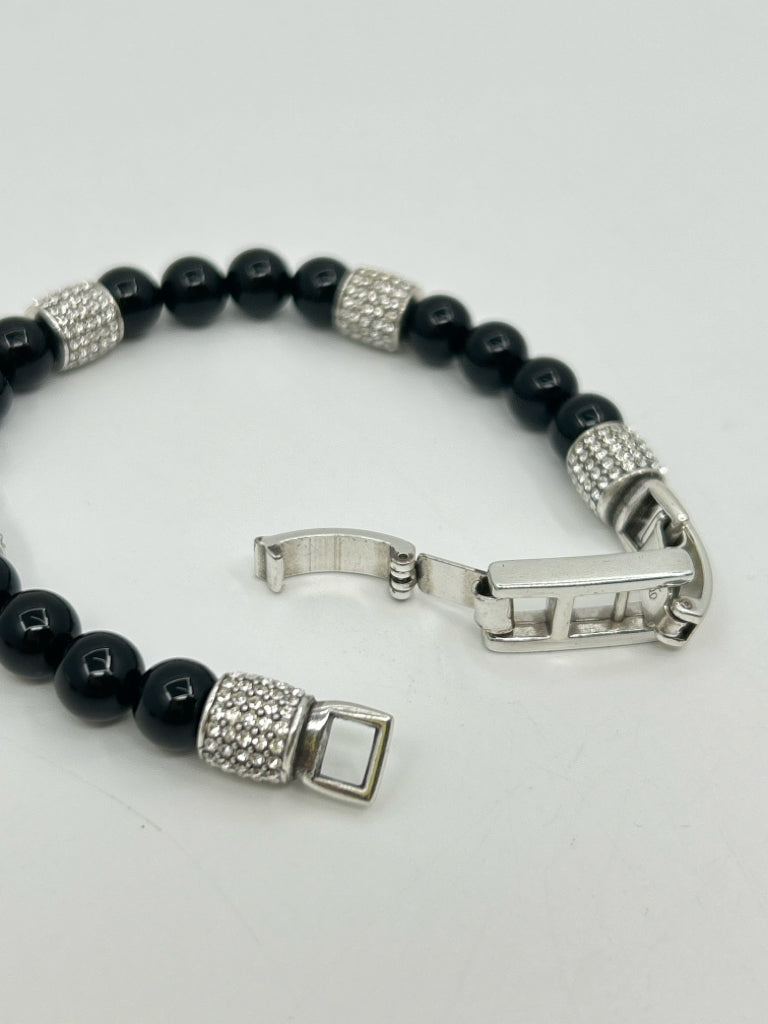 BRIGHTON Women Size One Size Black and Silver Bracelet