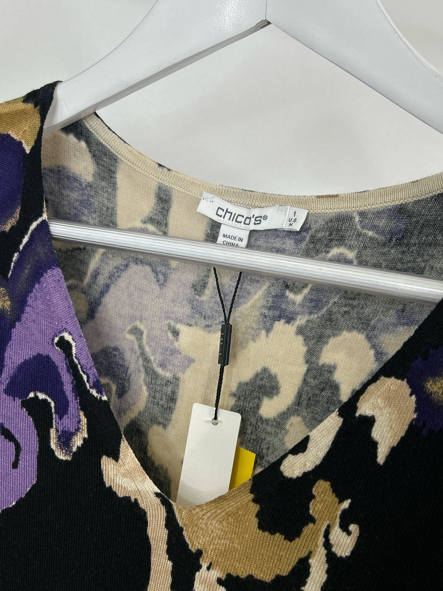 CHICO'S Size M Black and Purple Women Sweater