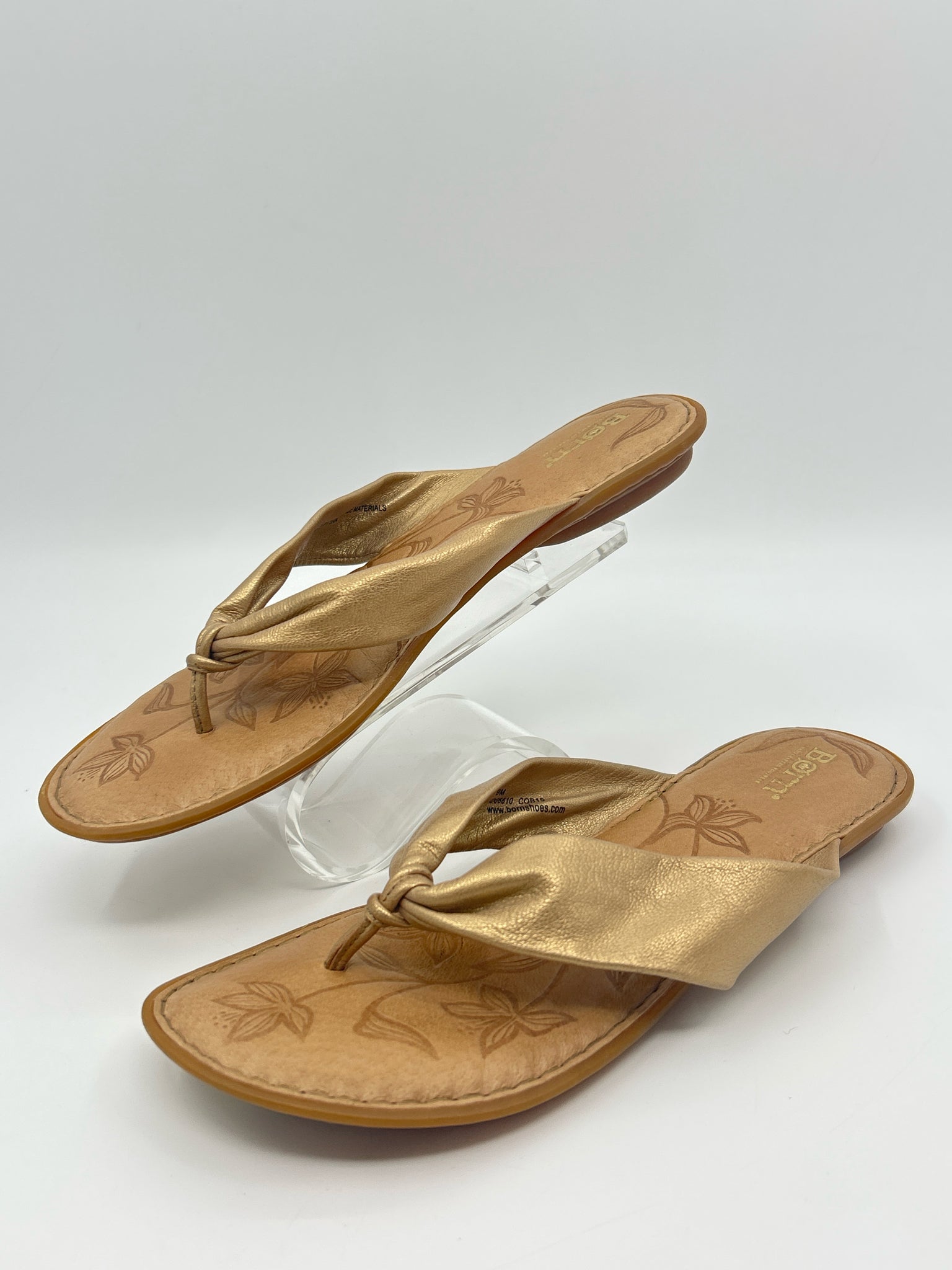 BORN Size 9 Gold & Beige Women Sandal