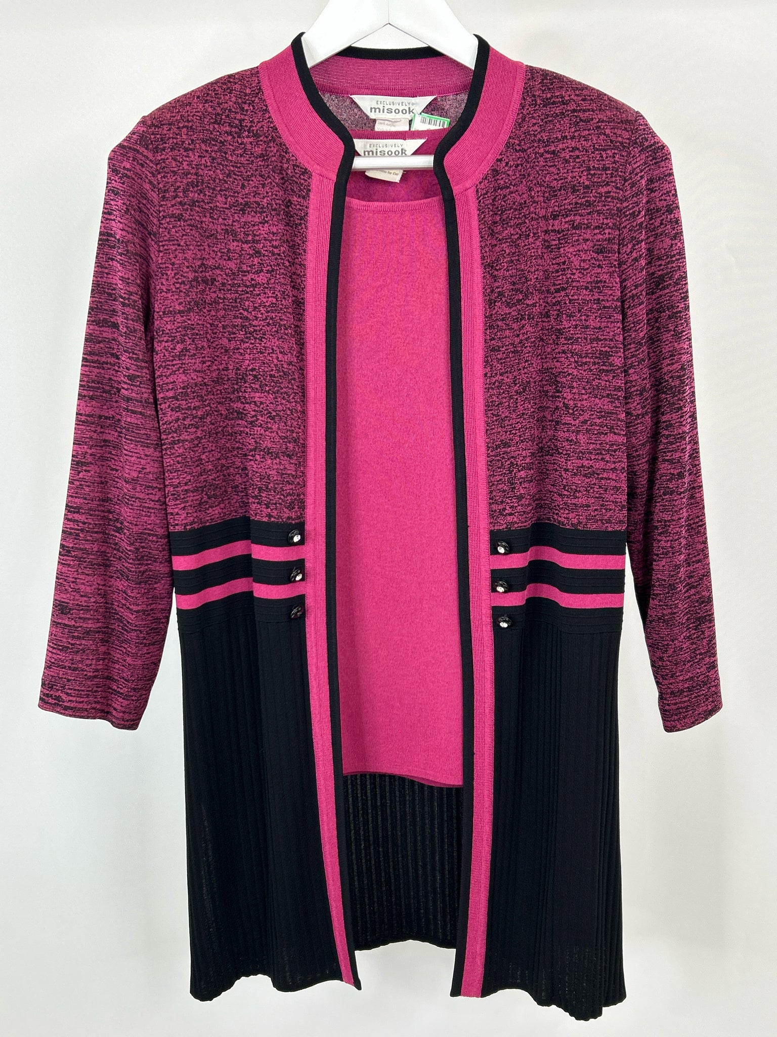 EXCLUSIVELY MISOOK Size S FUSCHIA AND BLACK Women's 2-piece Set