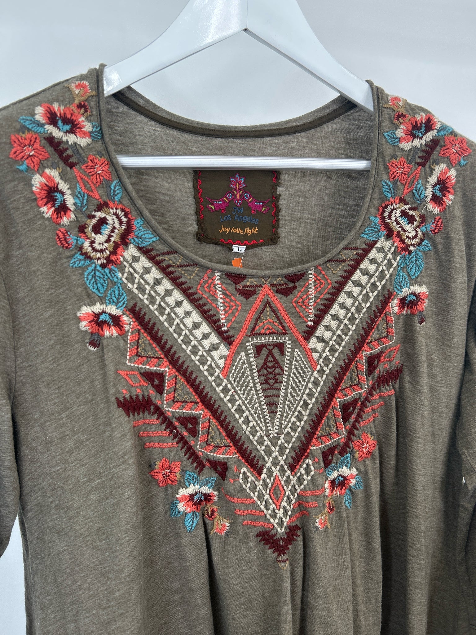 JOHNNY WAS Size L Taupe Women Tunic
