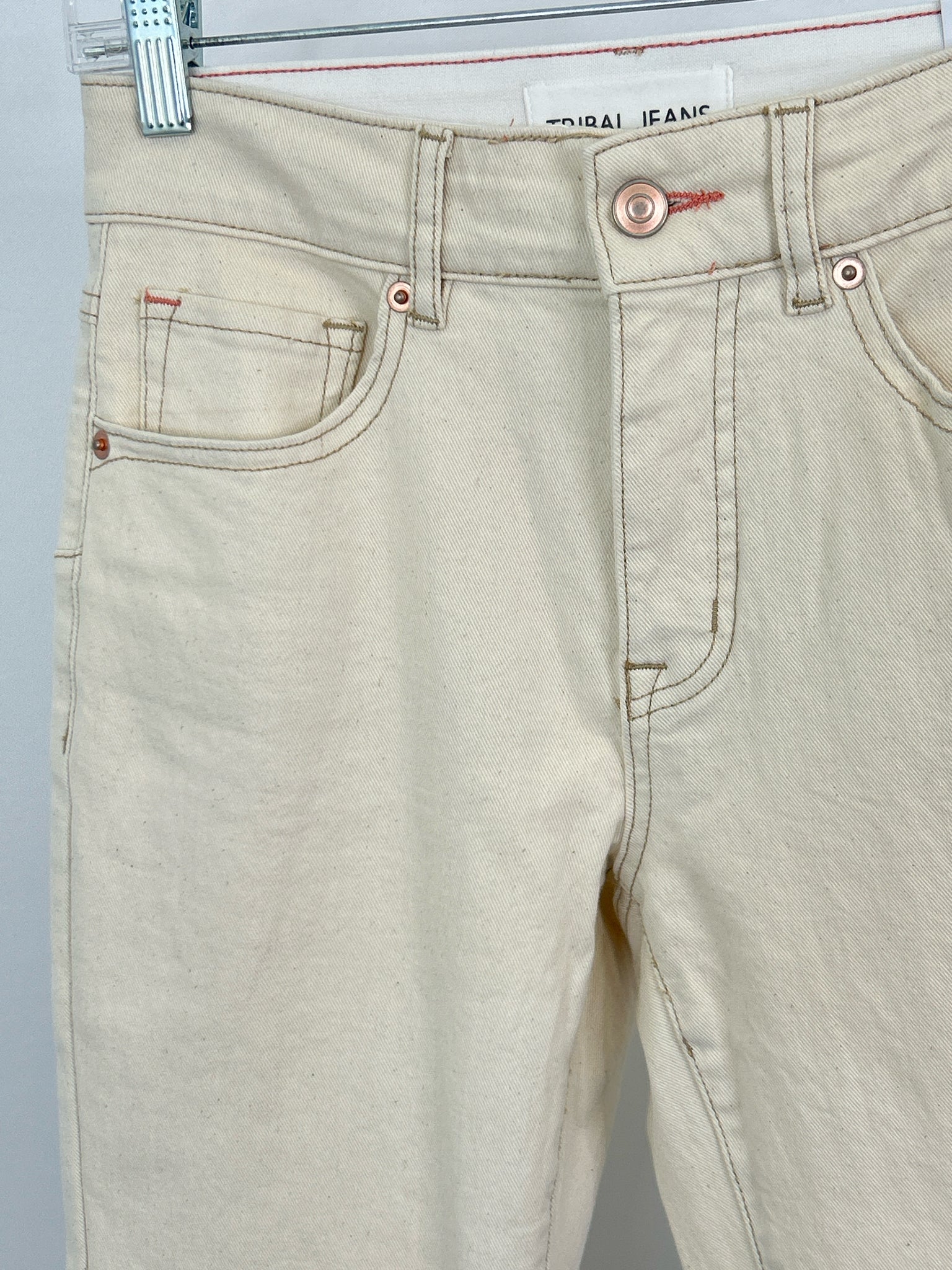 TRIBAL JEANS Size 2 Ecru Jean Women jeans