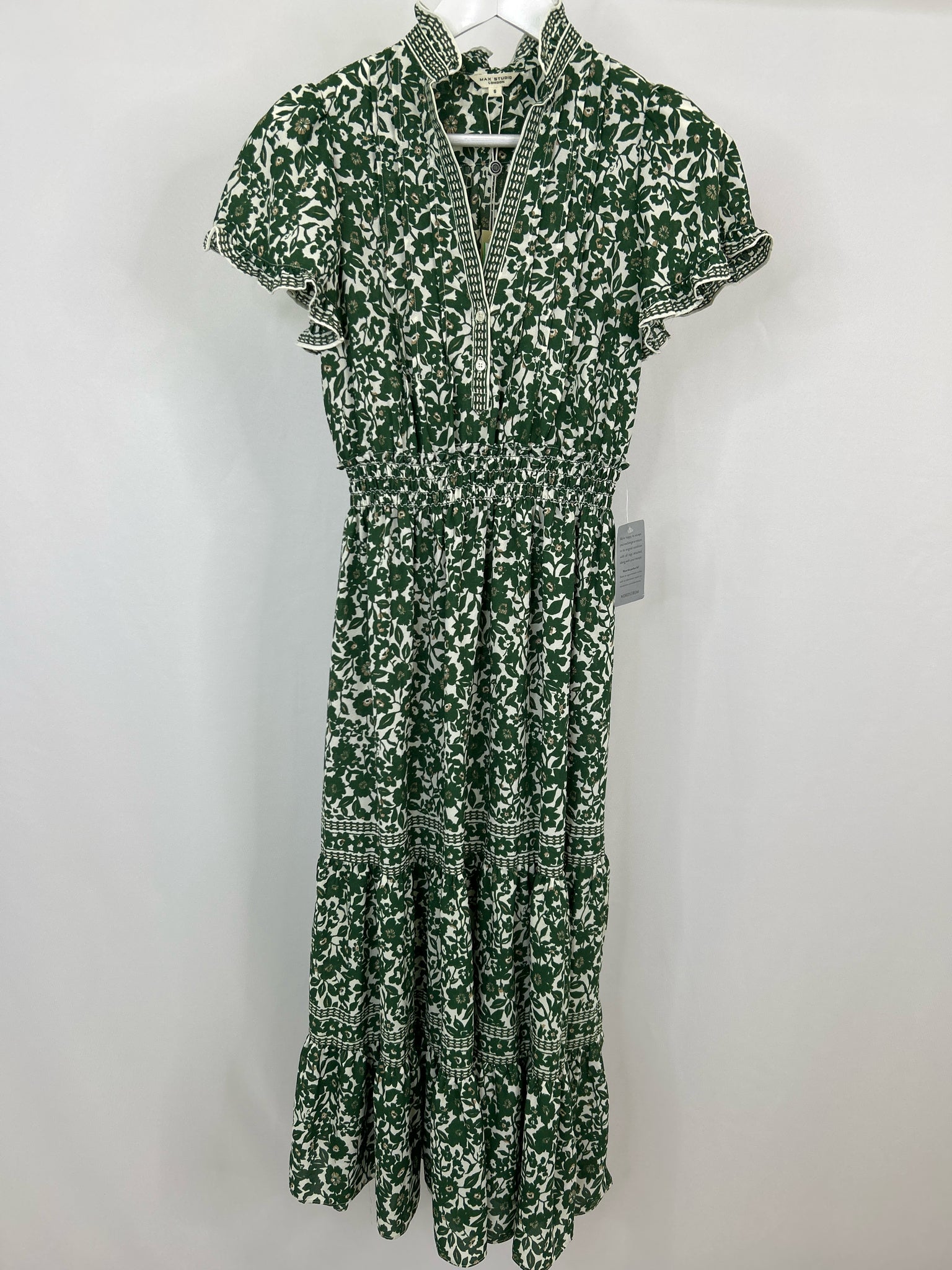 MAX STUDIO Size S GREEN & WHITE Women Dress