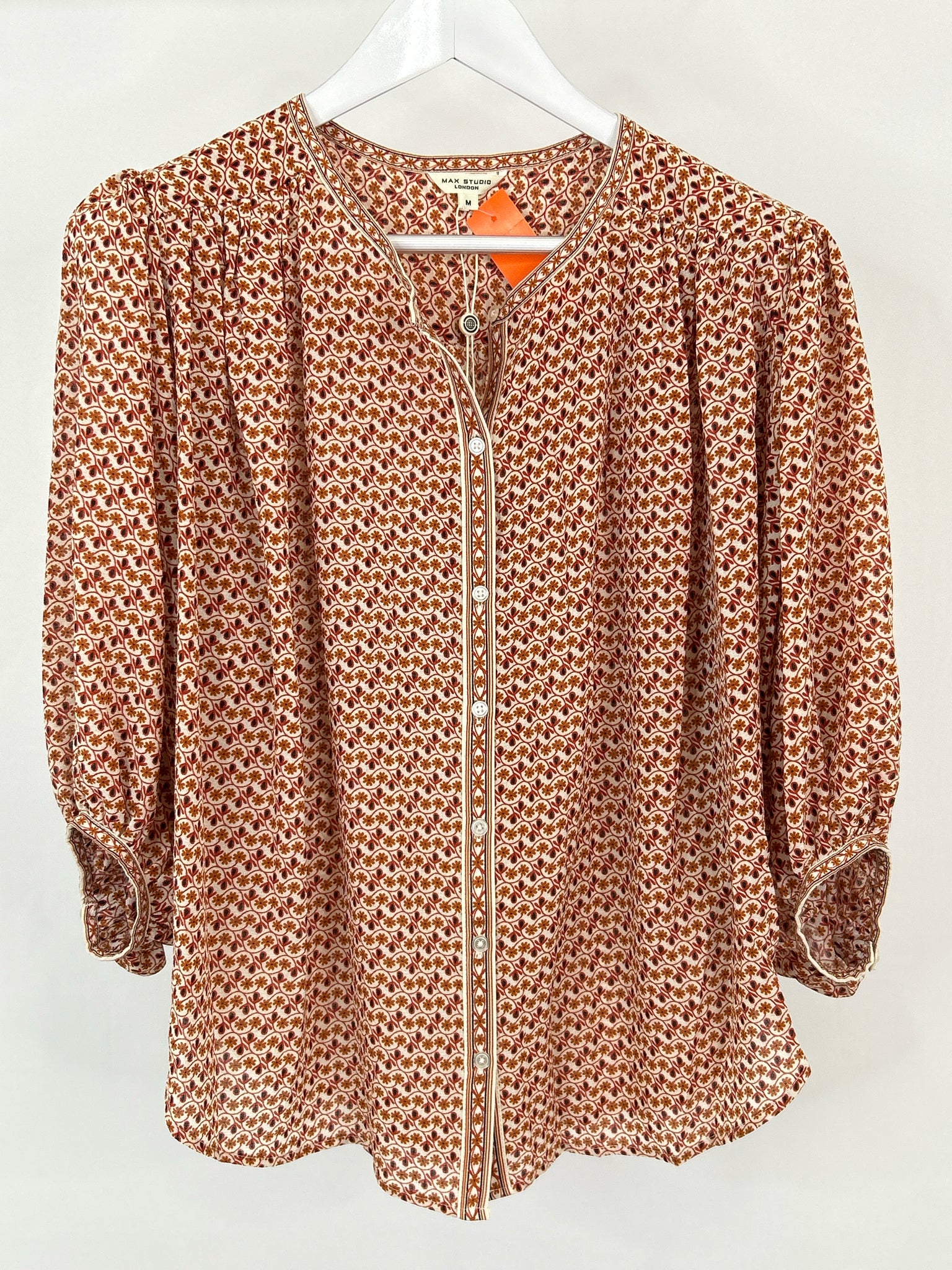 MAX STUDIO Blouse NWT SZ M ORANGE AND RED Women