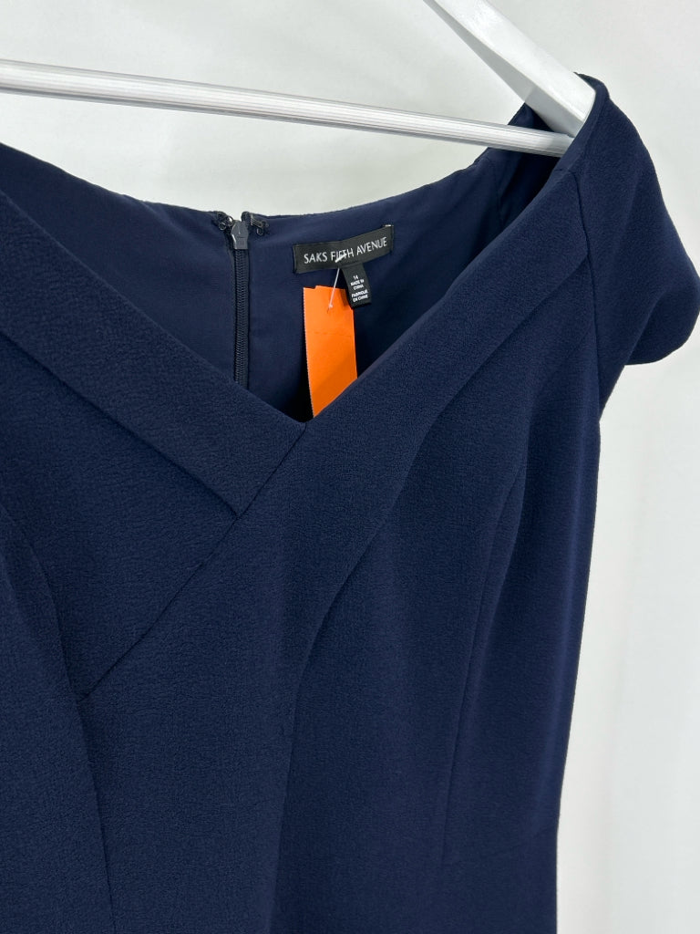 SAKS FIFTH AVENUE Size 14 Navy Women's Dress