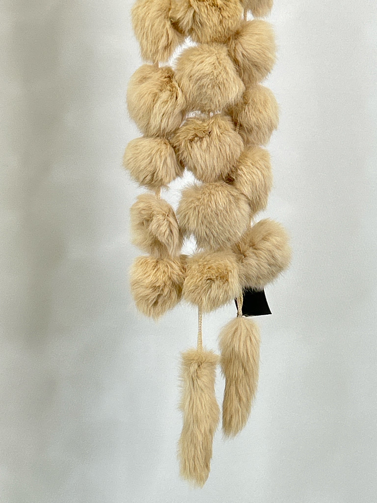 NO BRAND One Size Beige Women Rabbit Fur Scarf