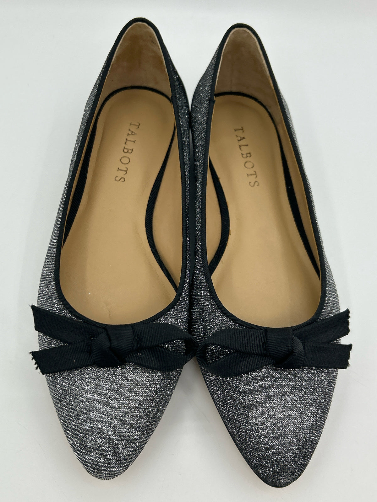 TALBOTS Size 7M Silver and Black Women Flats