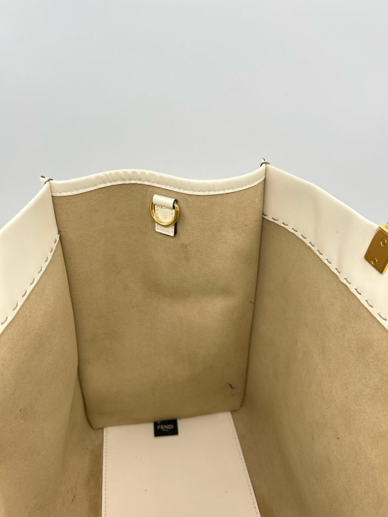 FENDI Large Sunshine Shoper Cream Tote