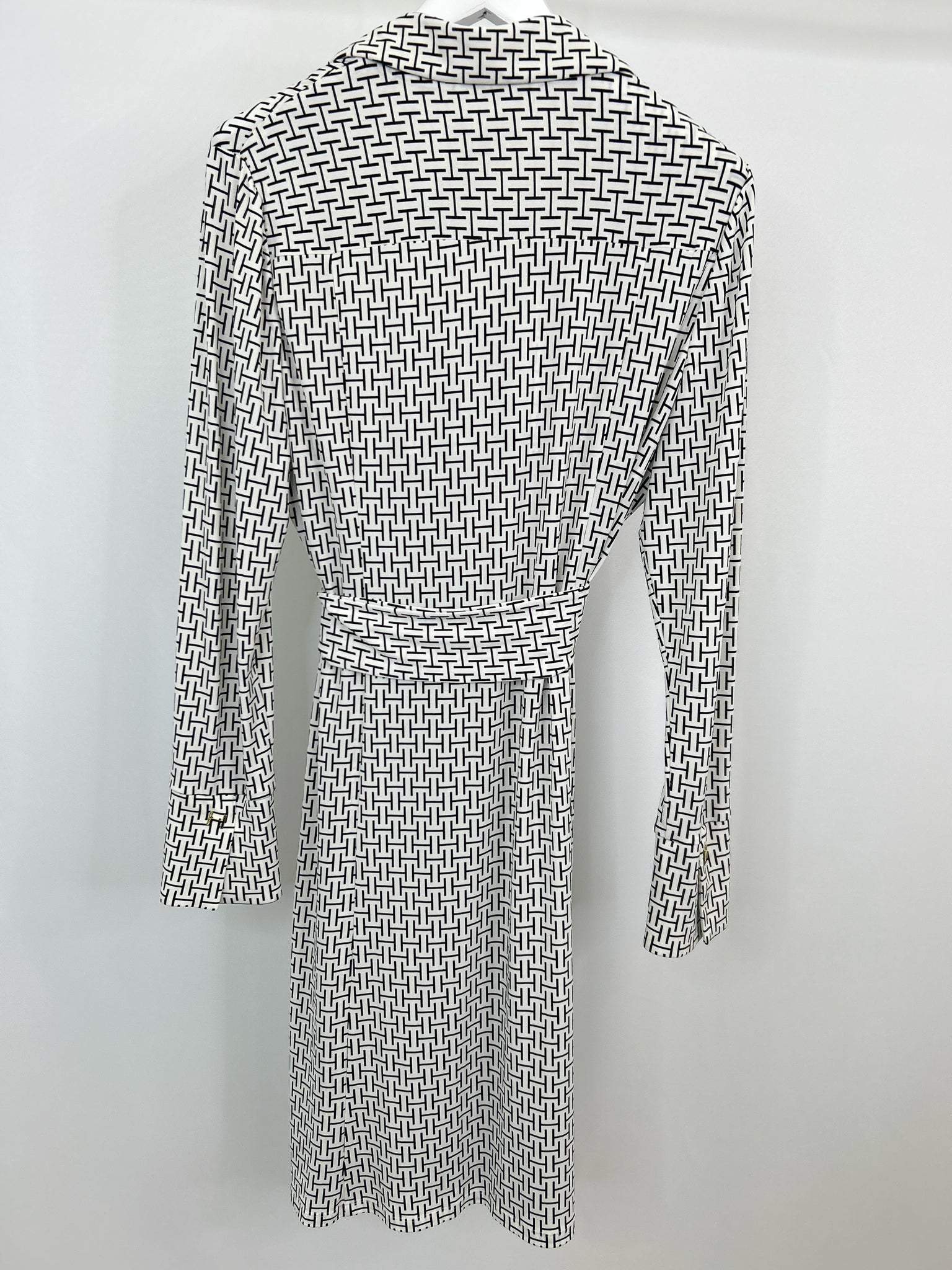 HALSTON Size L White & Black Women Dress