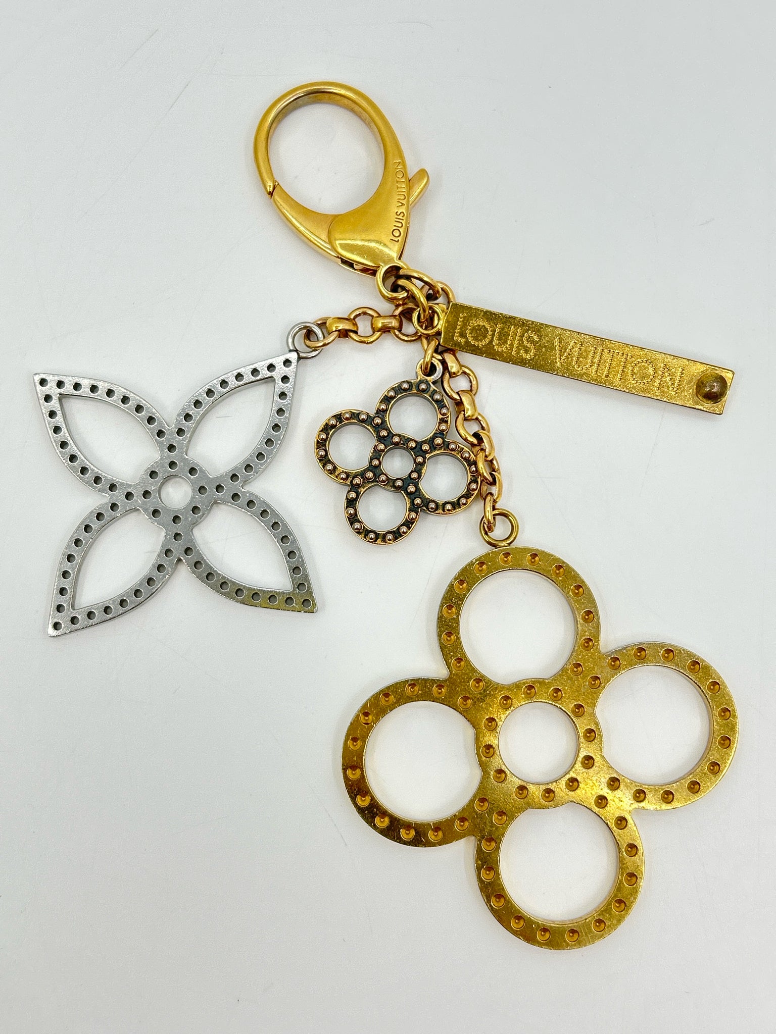LOUIS VUITTON Gold & Silver Key Chain