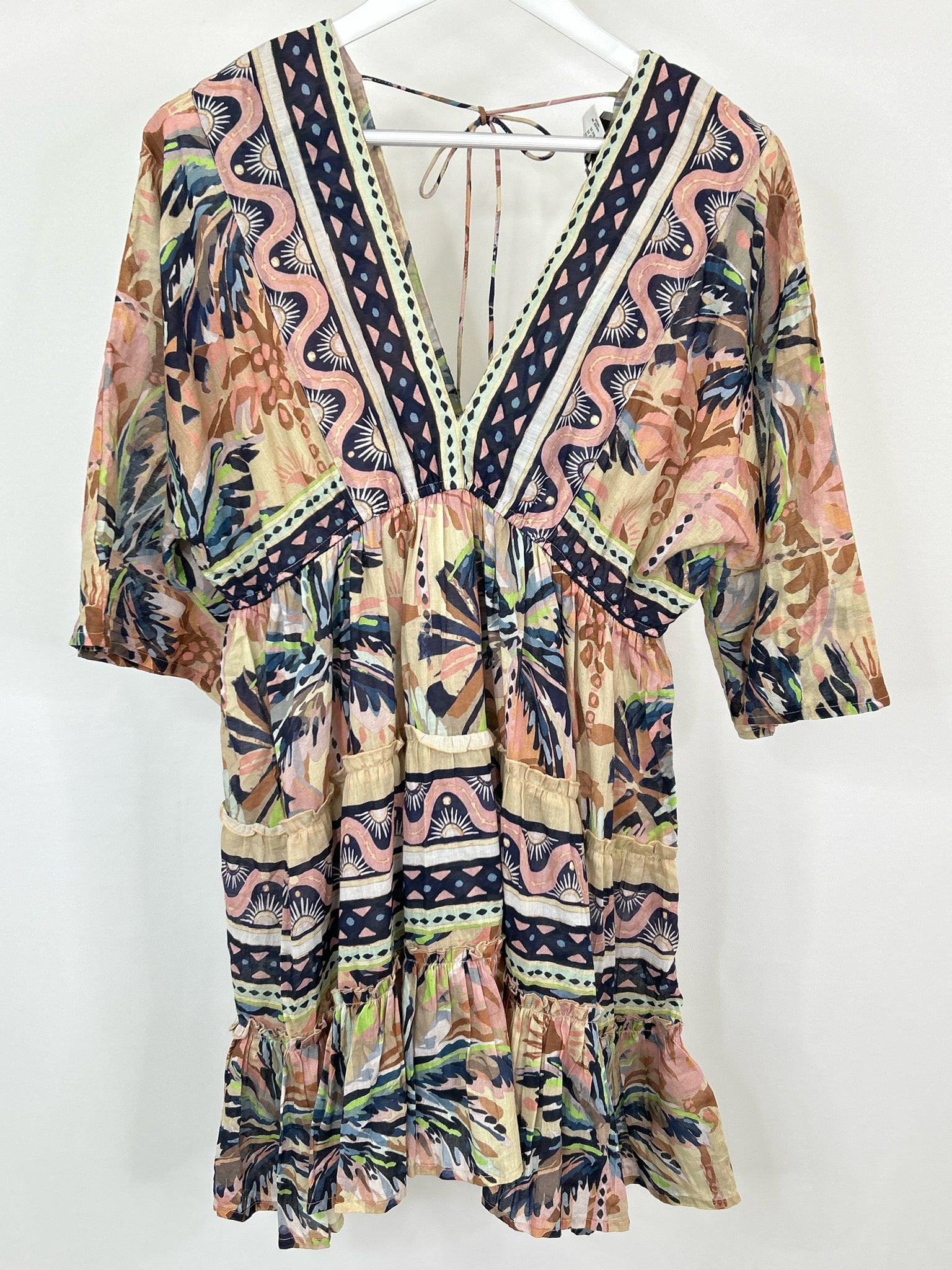 HAUTE HIPPIE Size XL BEIGE AND BROWN Women Dress