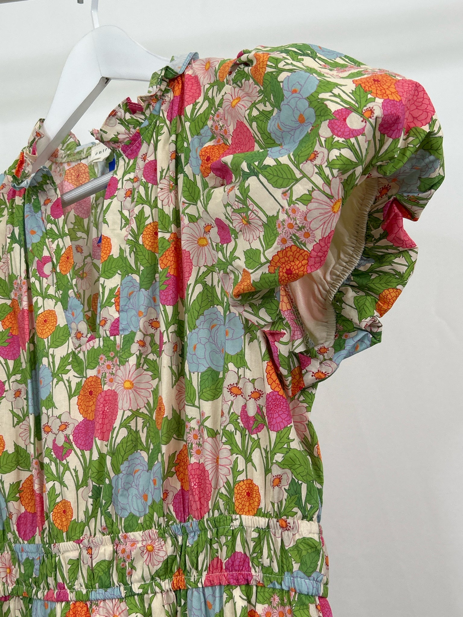 ENTRO Size L Pink and Blue Women Dress