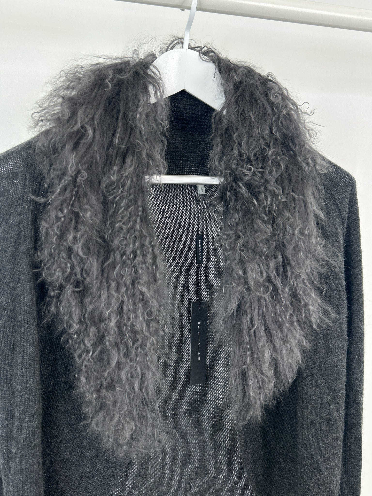 ELIE TAHARI Size M Charcoal Women Cardigan