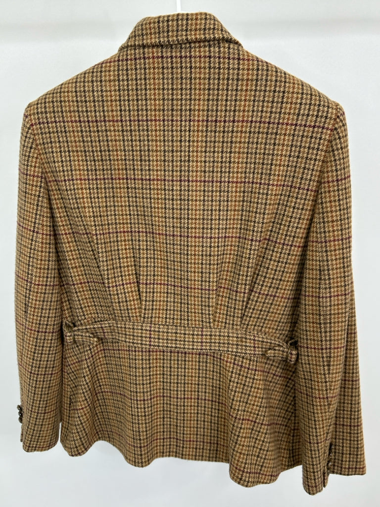 Lauren Ralph Lauren Women Size 8 Brown Plaid Coat