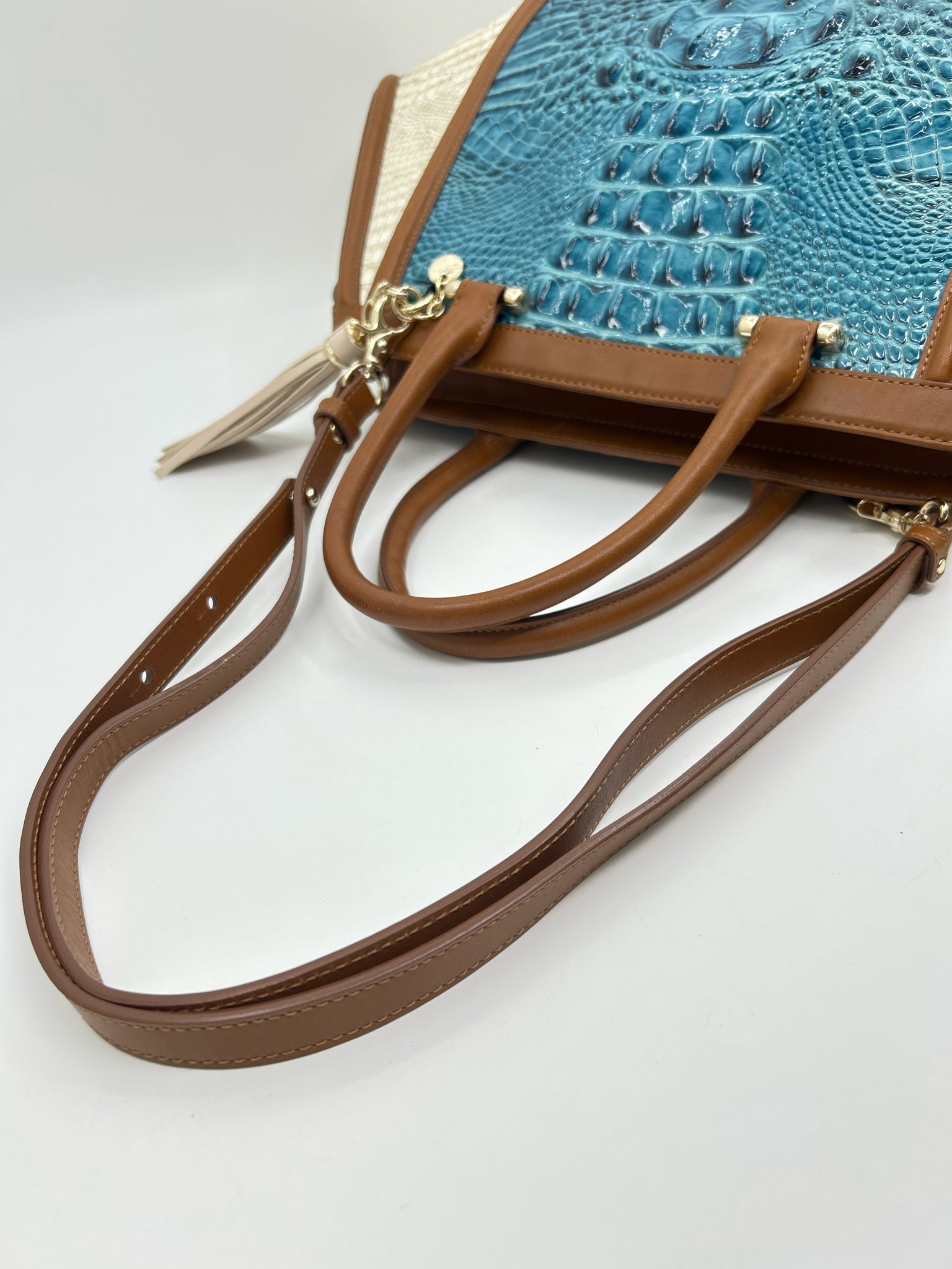 BRAHMIN BEIGE AND TEAL Women Purse