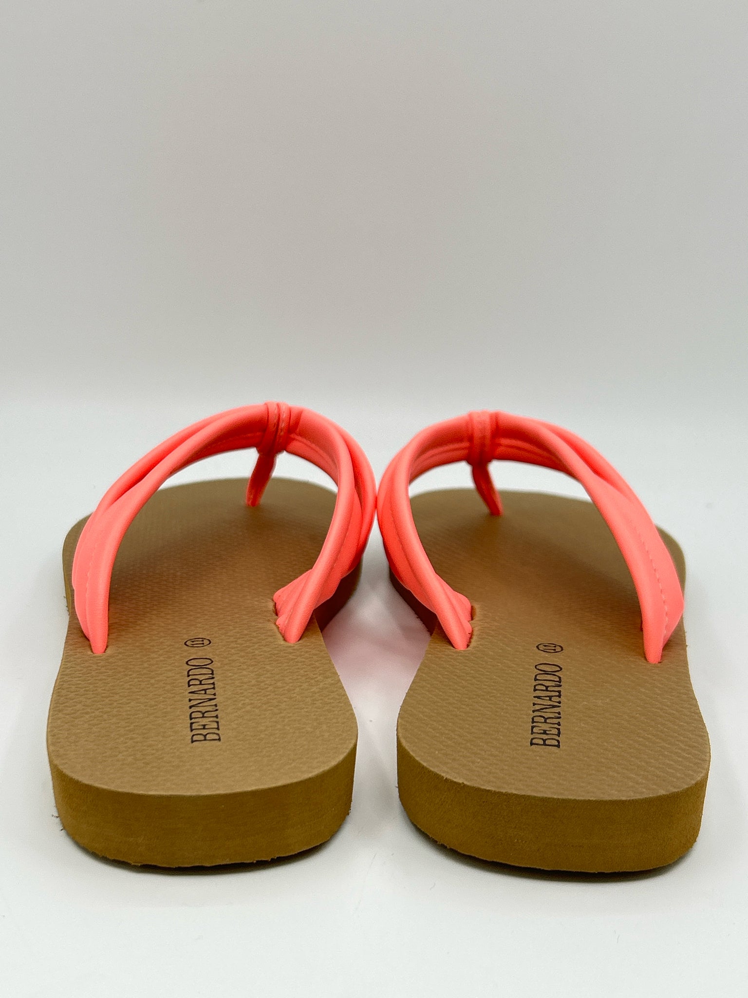 BERNARDO Size 11 Coral & Brown Women Flip flops