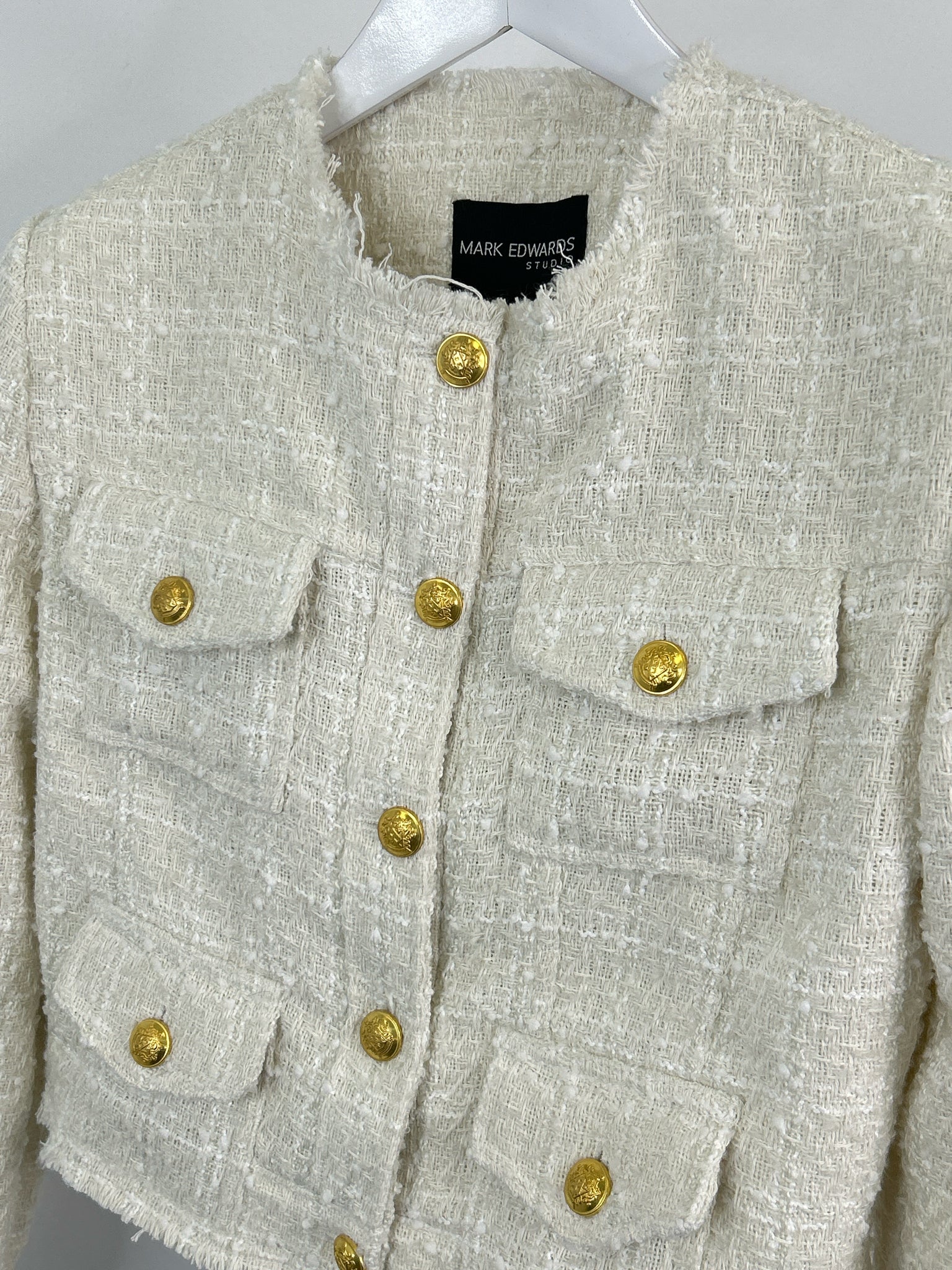 MARK EDWARDS STUDIO Size M Ivory Women Blazer