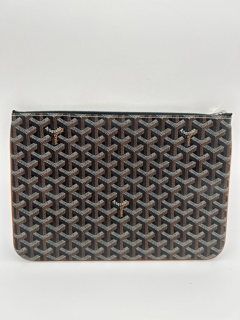 GOYARD Brown Print Clutch