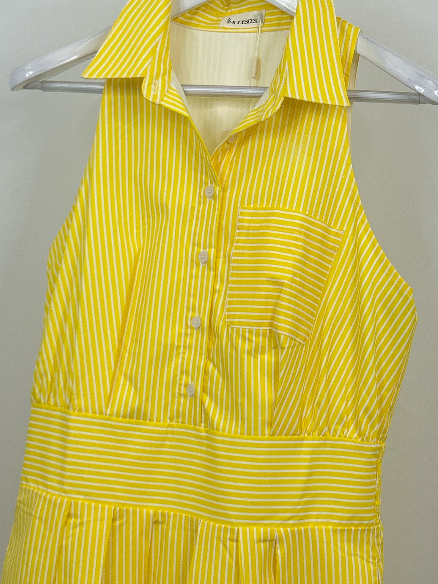 Modesees Size L Yellow and White Women Dress