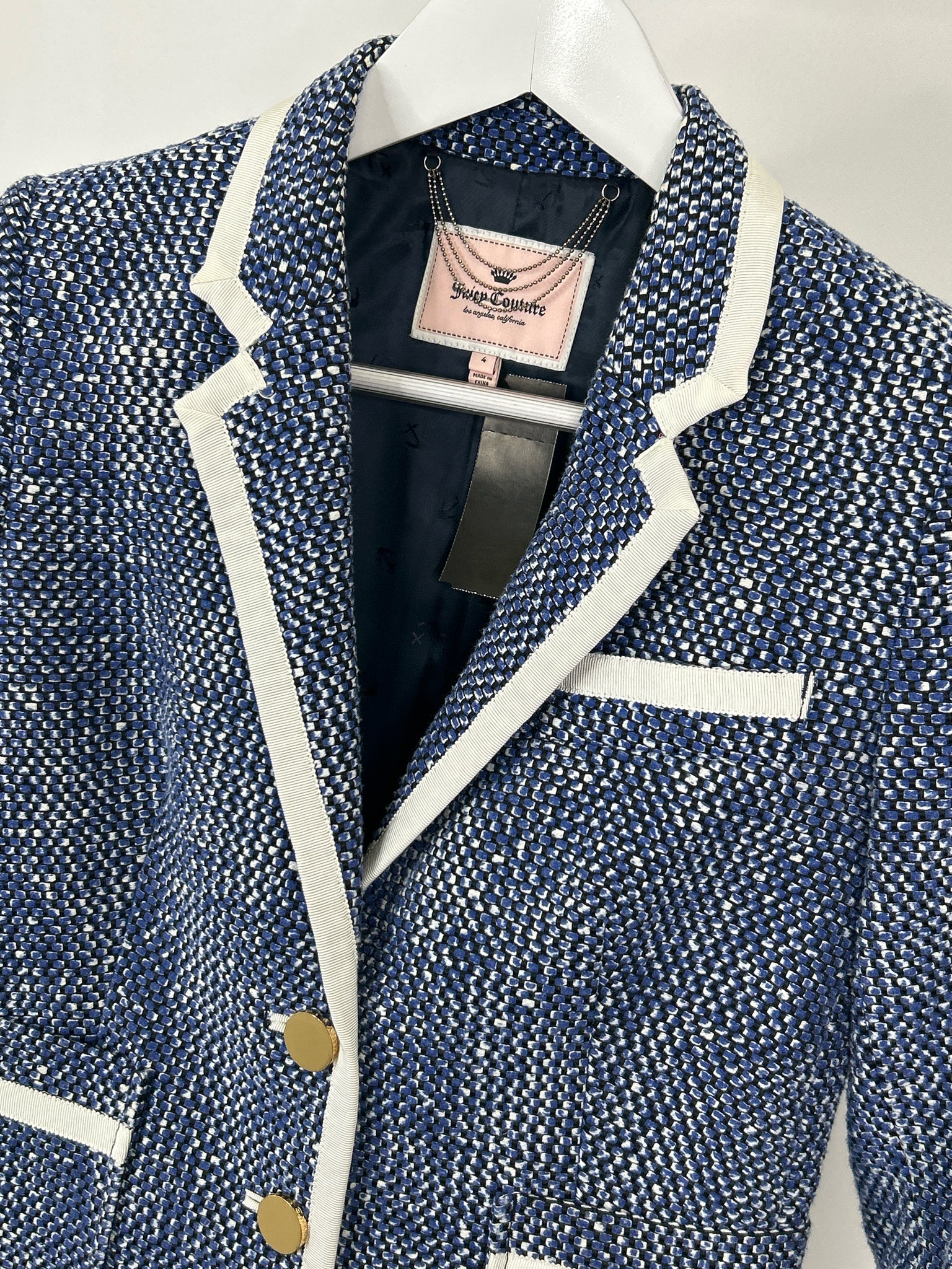 JUICY COUTURE Size 4 Blue Women Blazer