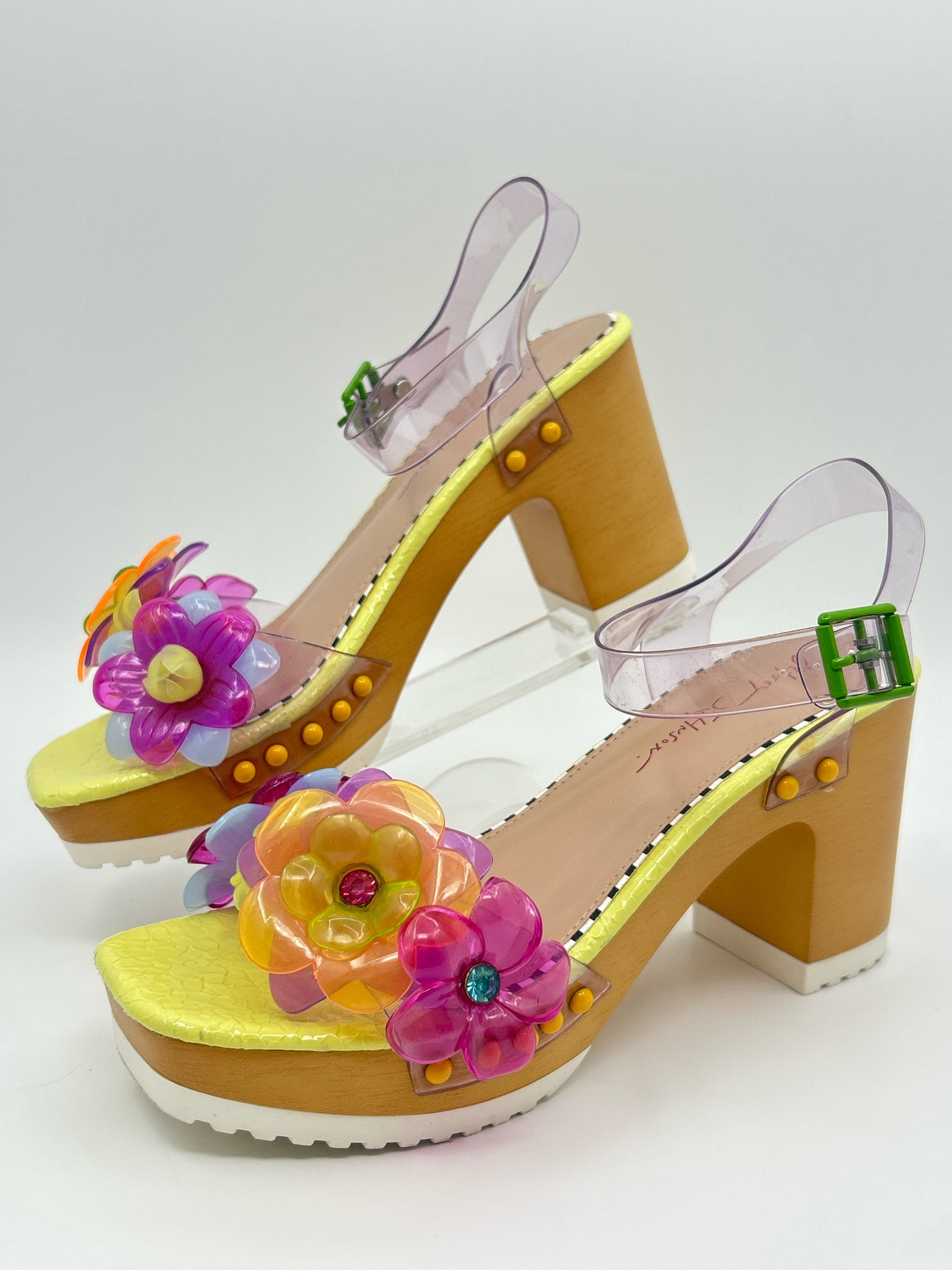 BETSEY JOHNSON Size 9 Yellow & Pink Women Pumps