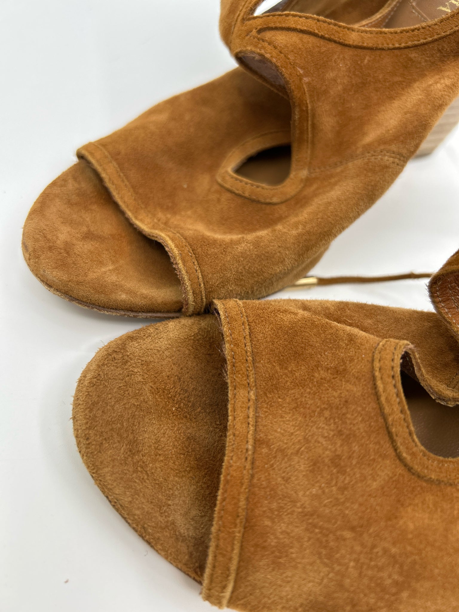 AQUAZURRA Size 37.5 Tan Women Sandal