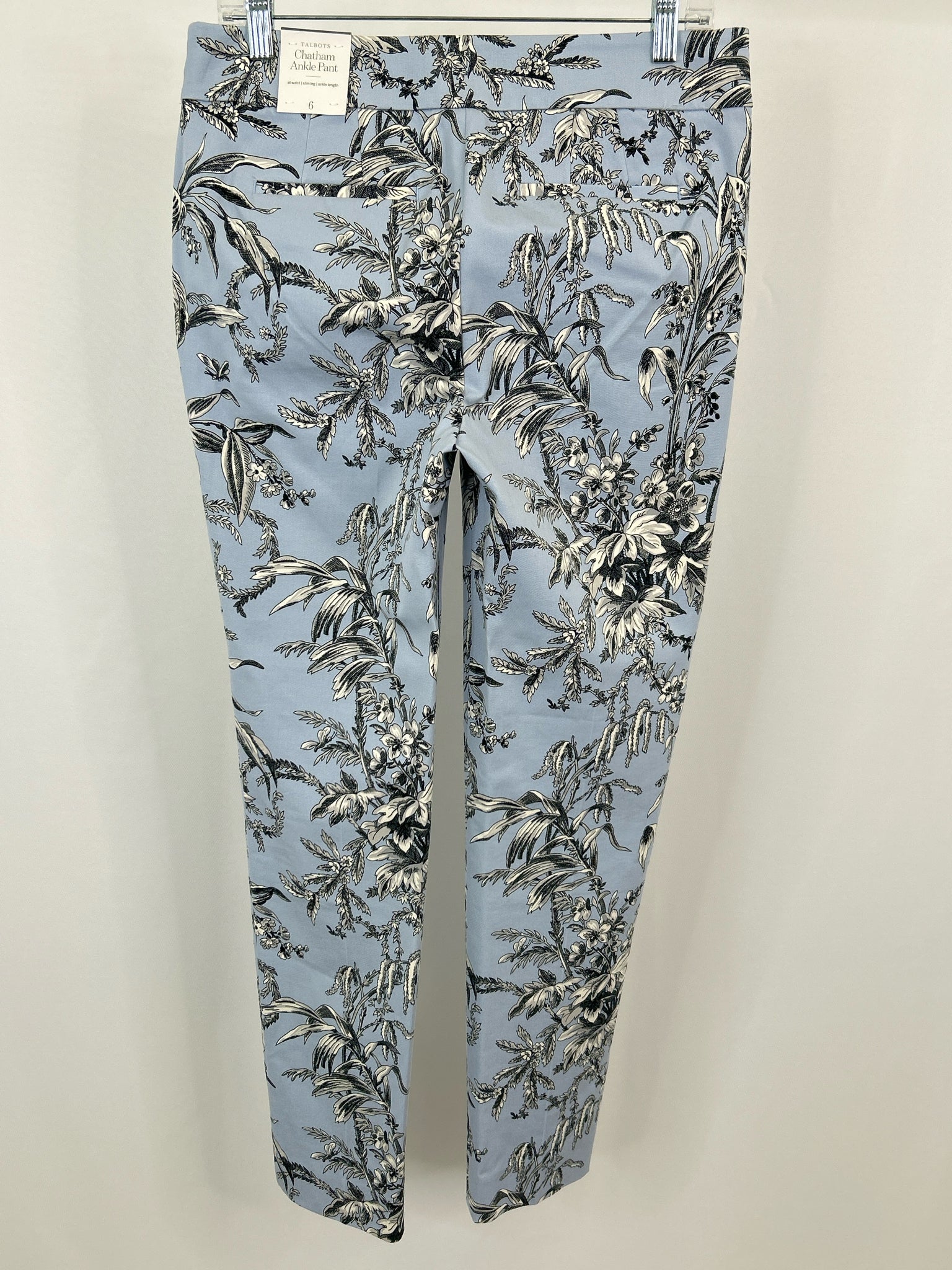 TALBOTS Size 6 Blue Print Women Pants