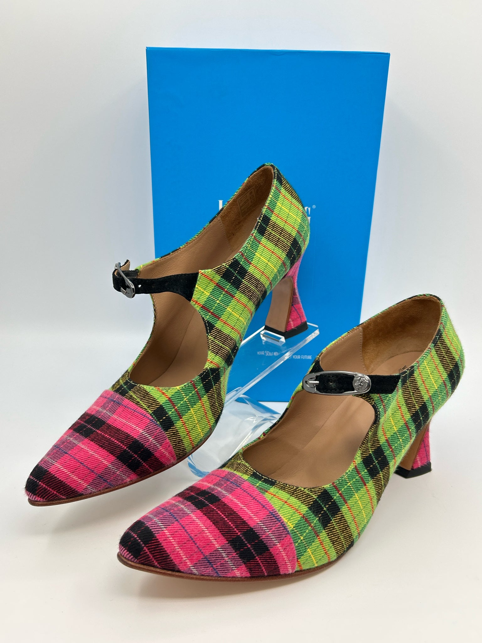 JOHN FLUEVOG Size 11 PINK & GREEN Women Pumps