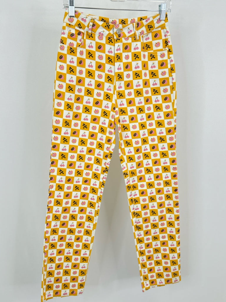 Peppermayo Size 4 Yellow and White Women's jeans
