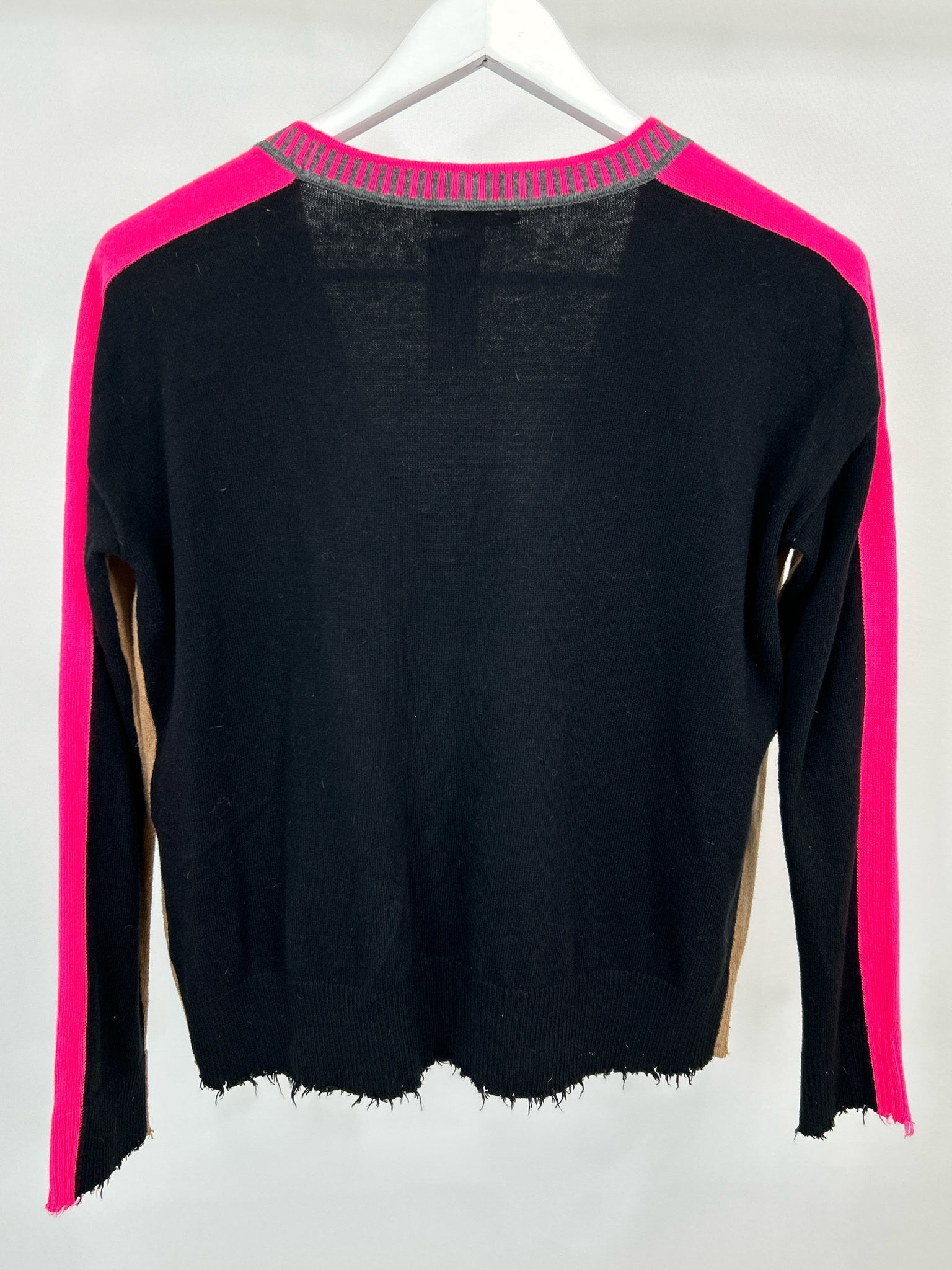 LISA TODD Size S Hot Pink and Beige Women Cardigan