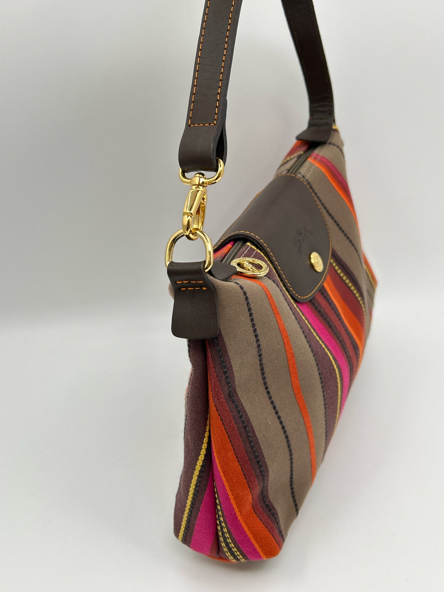 LONGCHAMP Brown Striped Women Purse